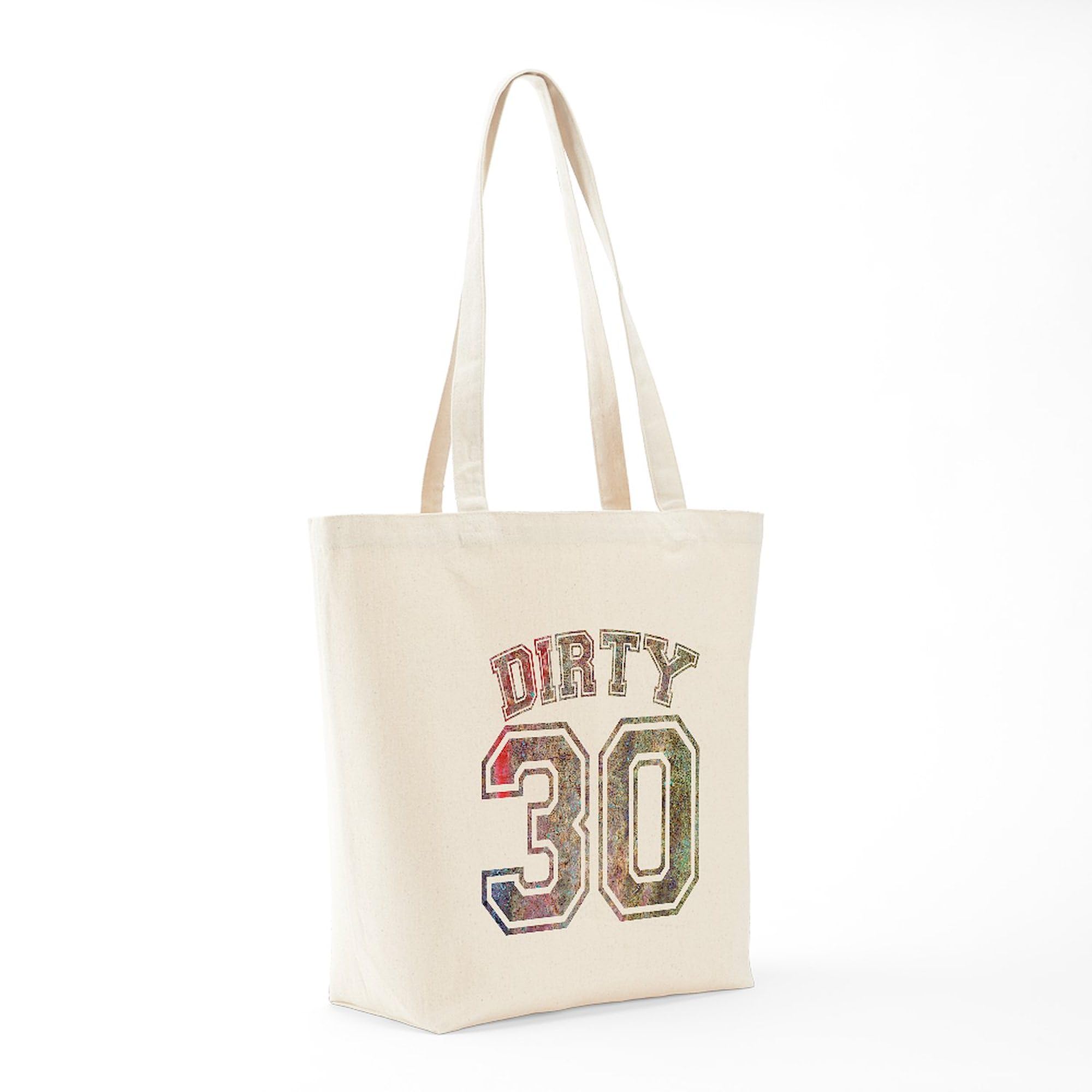 Dirty 30 Grunge Style Canvas Tote Bag - Natural Reusable Shopping Bag for Groceries, Beach & Daily Use | Eco-Friendly & Durable