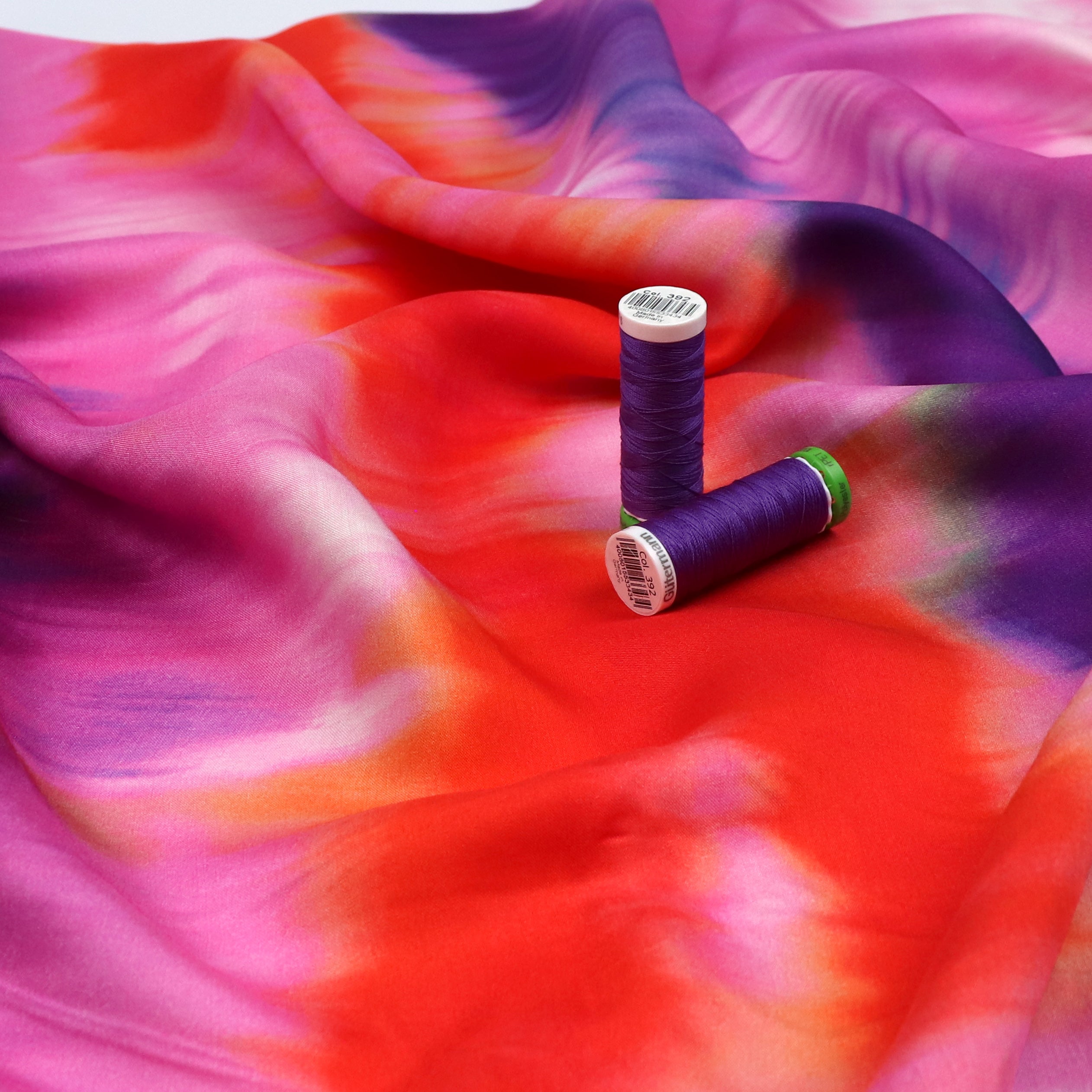 Viscose Satin Scarf - Watercolor Tie Dye Pink - Lightweight & Soft Fashion Accessory for Women - Perfect for Casual Wear, Parties, and Gift Giving
