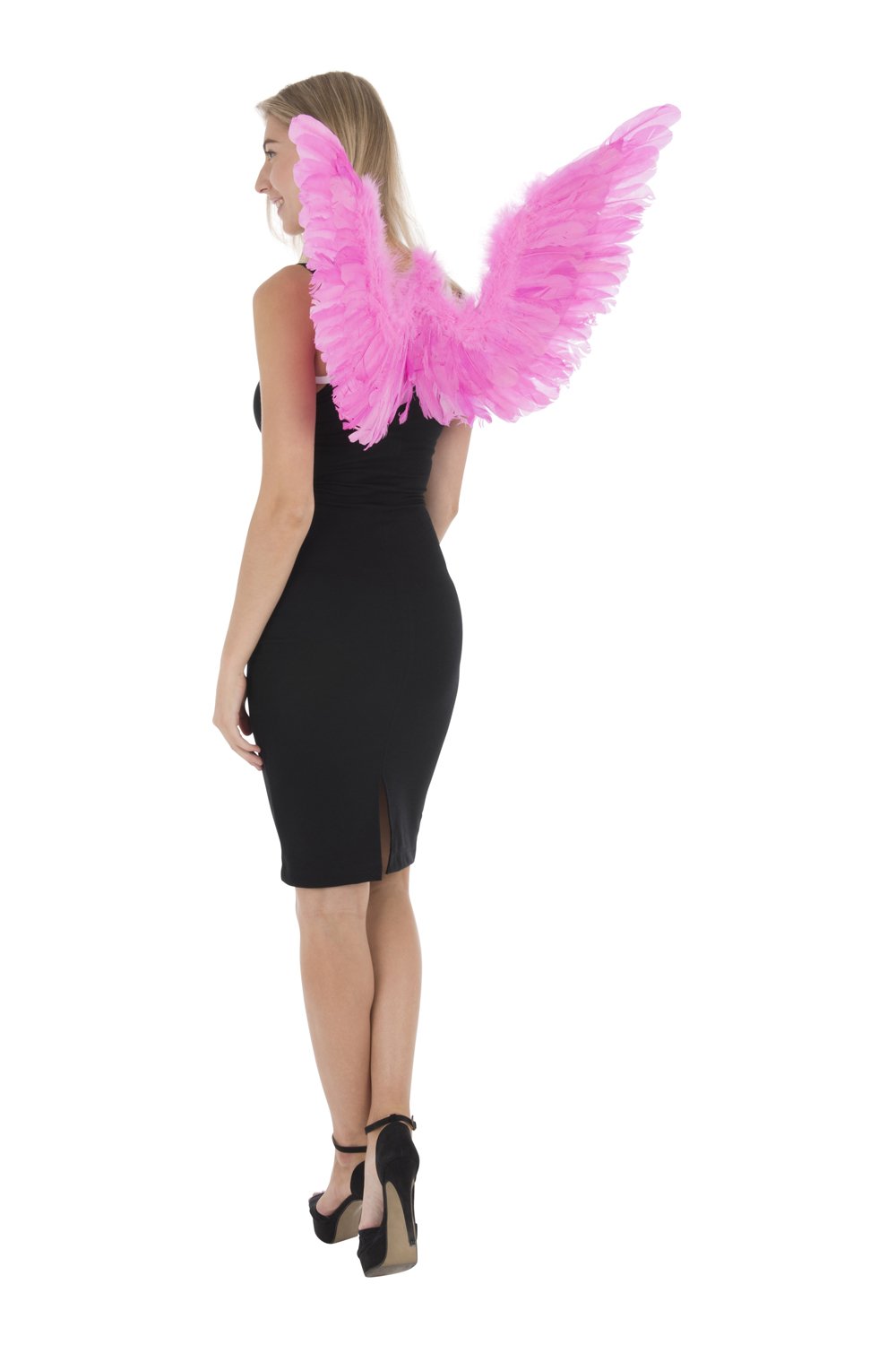 Zac's Alter Ego® Women's Angel Costume Wings - Large Feather Wings for Adults, One Size Fits Most, Vibrant Neon Pink - Perfect for Halloween, Cosplay, Costume Parties & Photo Shoots