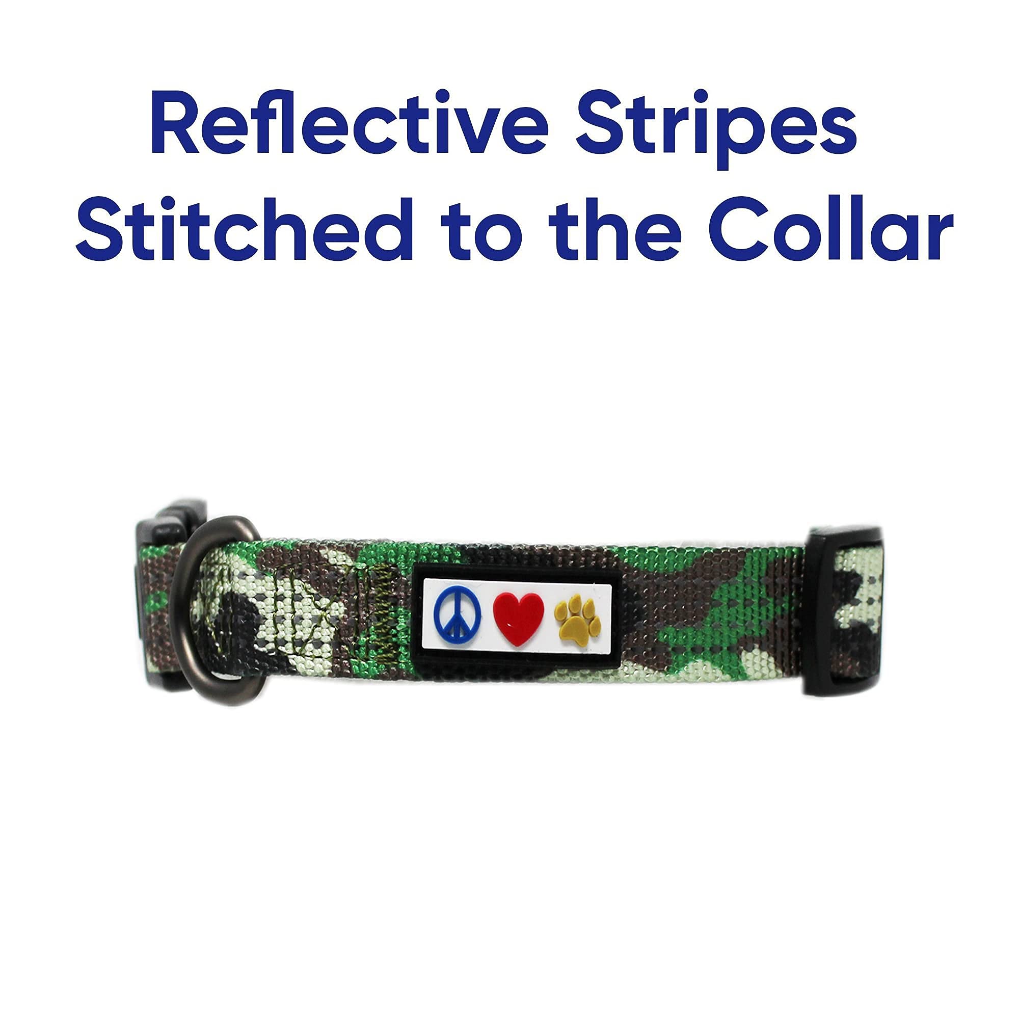 Pawtitas Reflective Dog Harness Collar Leash Set - Large Green Camo Value Bundle for Walking Running & Night Safety | Durable Pet Gear for Outdoor Adventures