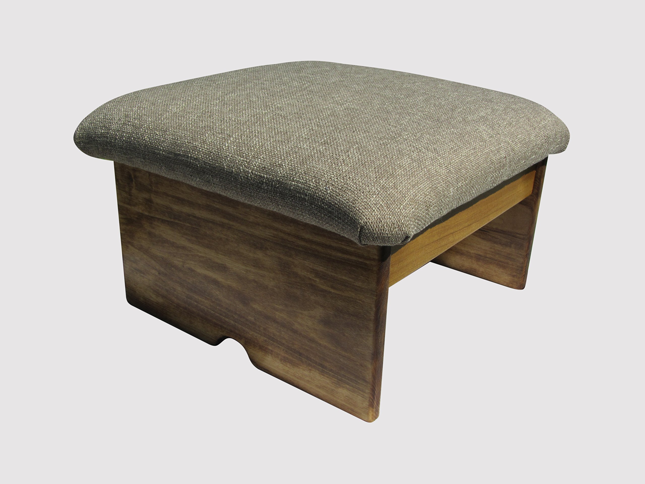 Soft Padded Foot Stool for Bedroom - 10 Inch Tall Comfortable Ottoman - Made in USA - Beige Color - Perfect for Relaxing, Reading & Nursing Chairs