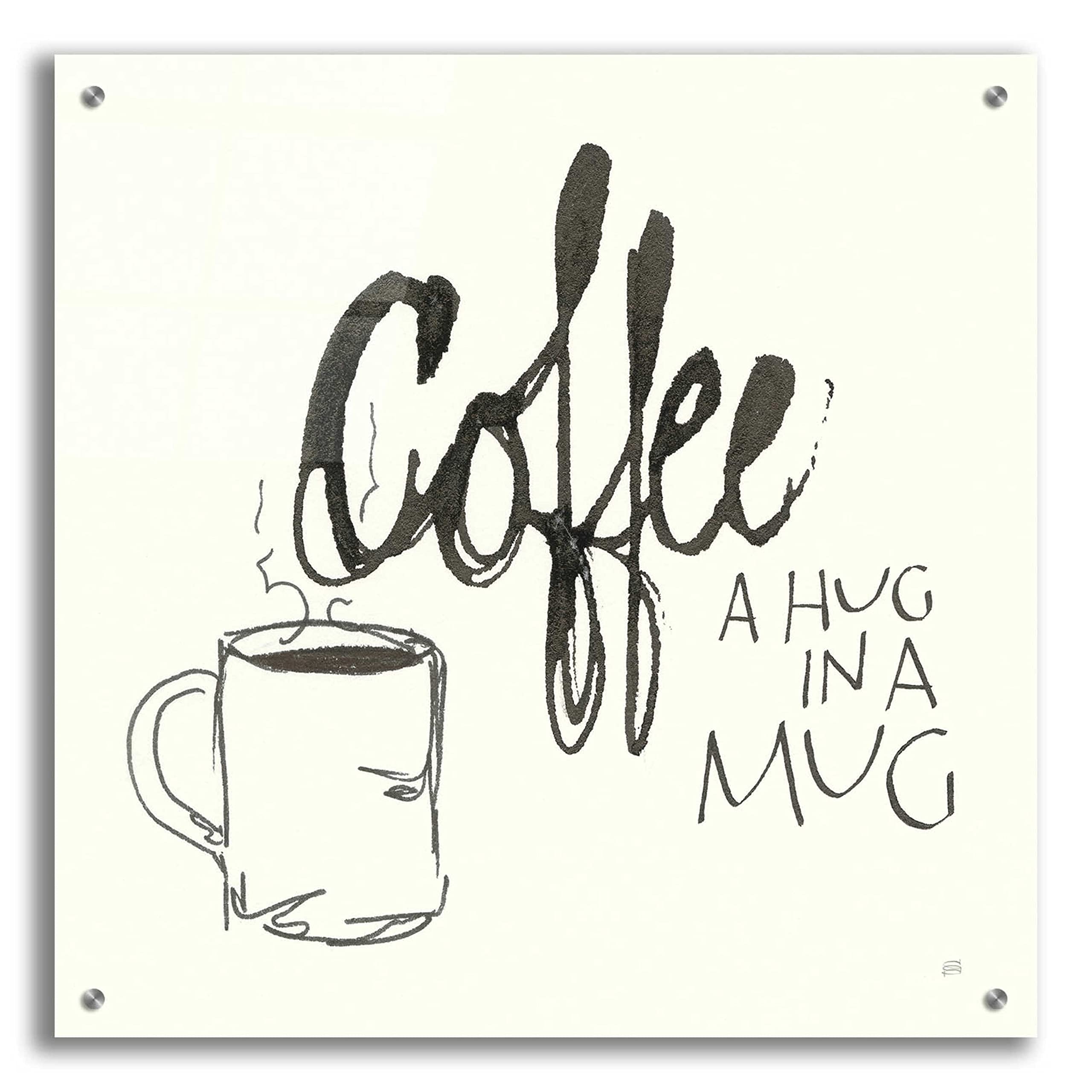 Epic Art 'Coffee Sayings V' by Chris Paschke - 24x24 Inch Framed Wall Decor - Perfect for Kitchen, Cafe & Office Spaces