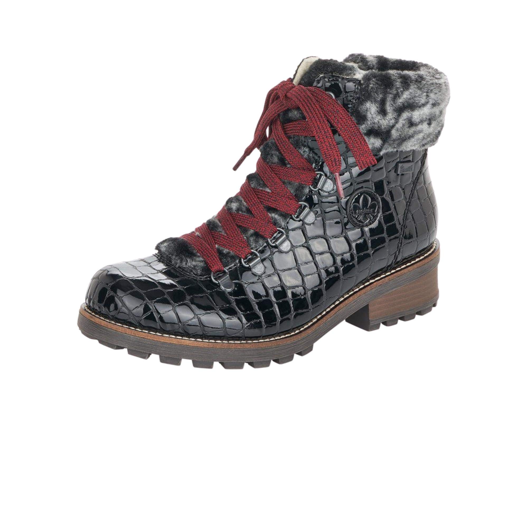 Rieker Swetlana 34 Women's Winter Boots - Waterproof Ankle Snow Boots for Cold Weather, Black - Perfect for Snowy Days & Outdoor Activities