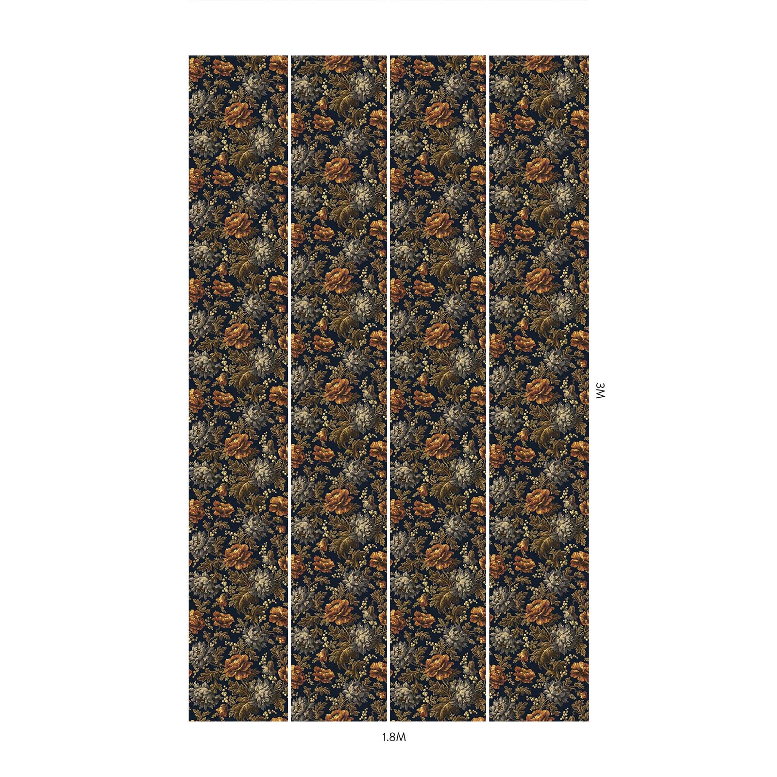 OPIA Midnight Wallpaper - Premium Self-Adhesive Peel and Stick Wallpaper for Bedroom, Living Room & Home Decor