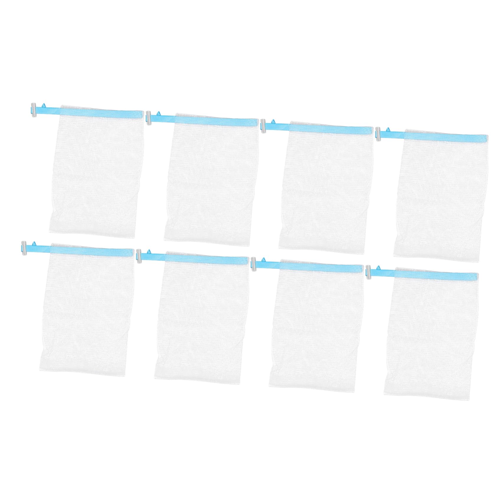 NOLITOY 8pcs Soap Mesh Bags - Hydrating Foaming Soap Savers for Bath & Face Wash (Sky Blue)