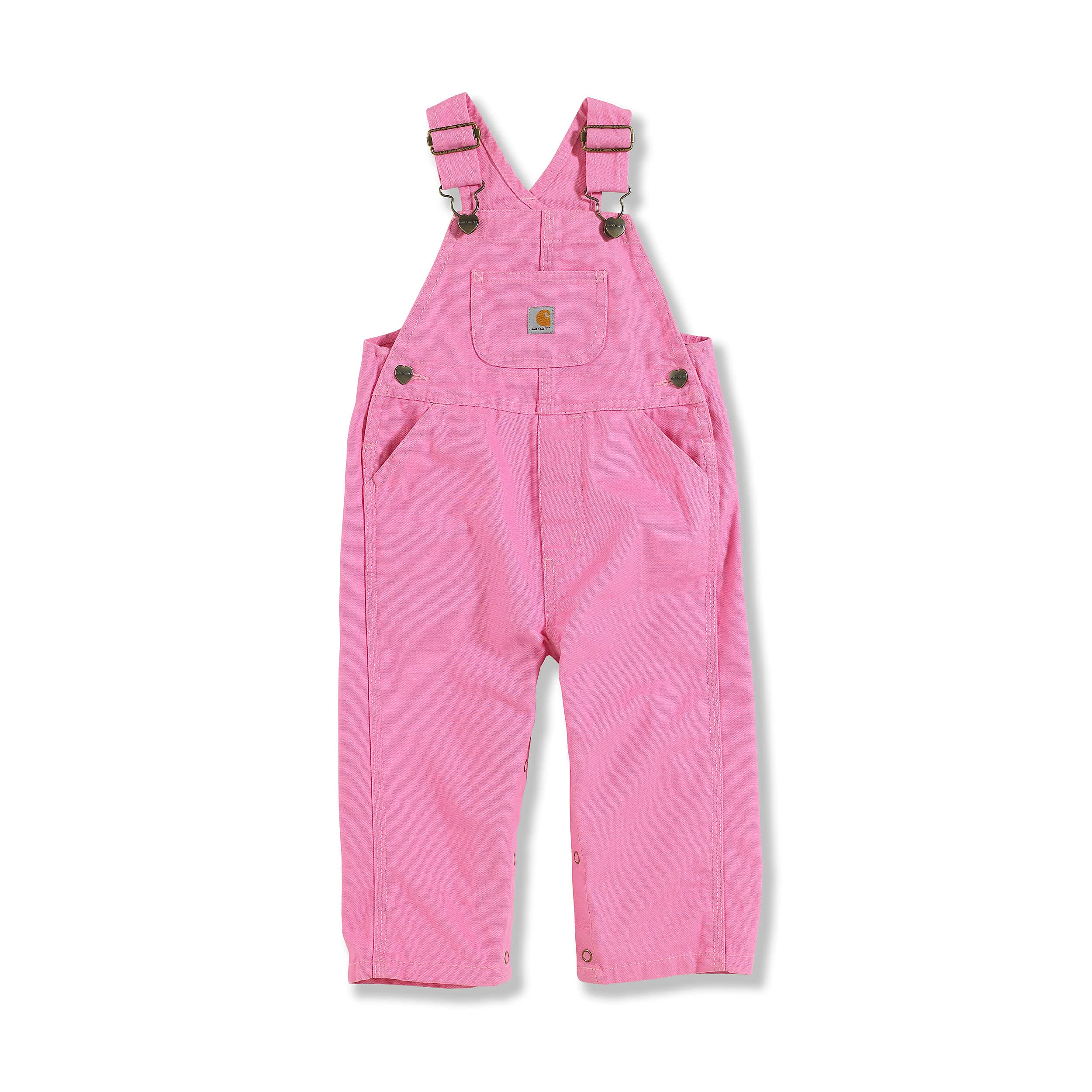Carhartt Girls' Little Washed Microsanded Canvas Bib Overalls - Durable Kids Workwear for Outdoor Play, Farm Activities & Casual Wear