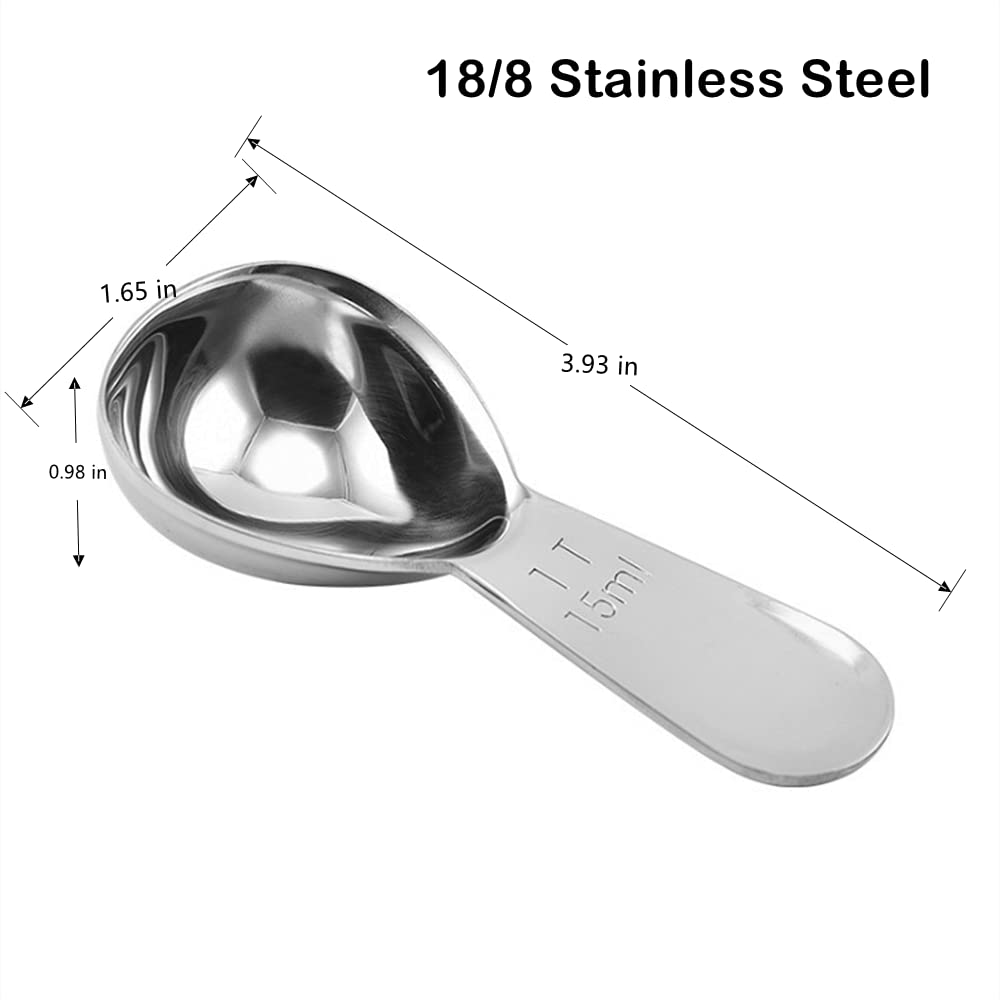 4pc Stainless Steel Coffee Scoops - Short Handle Measuring Spoons for Coffee, Tea, Sugar | Perfect for Home & Cafe Use