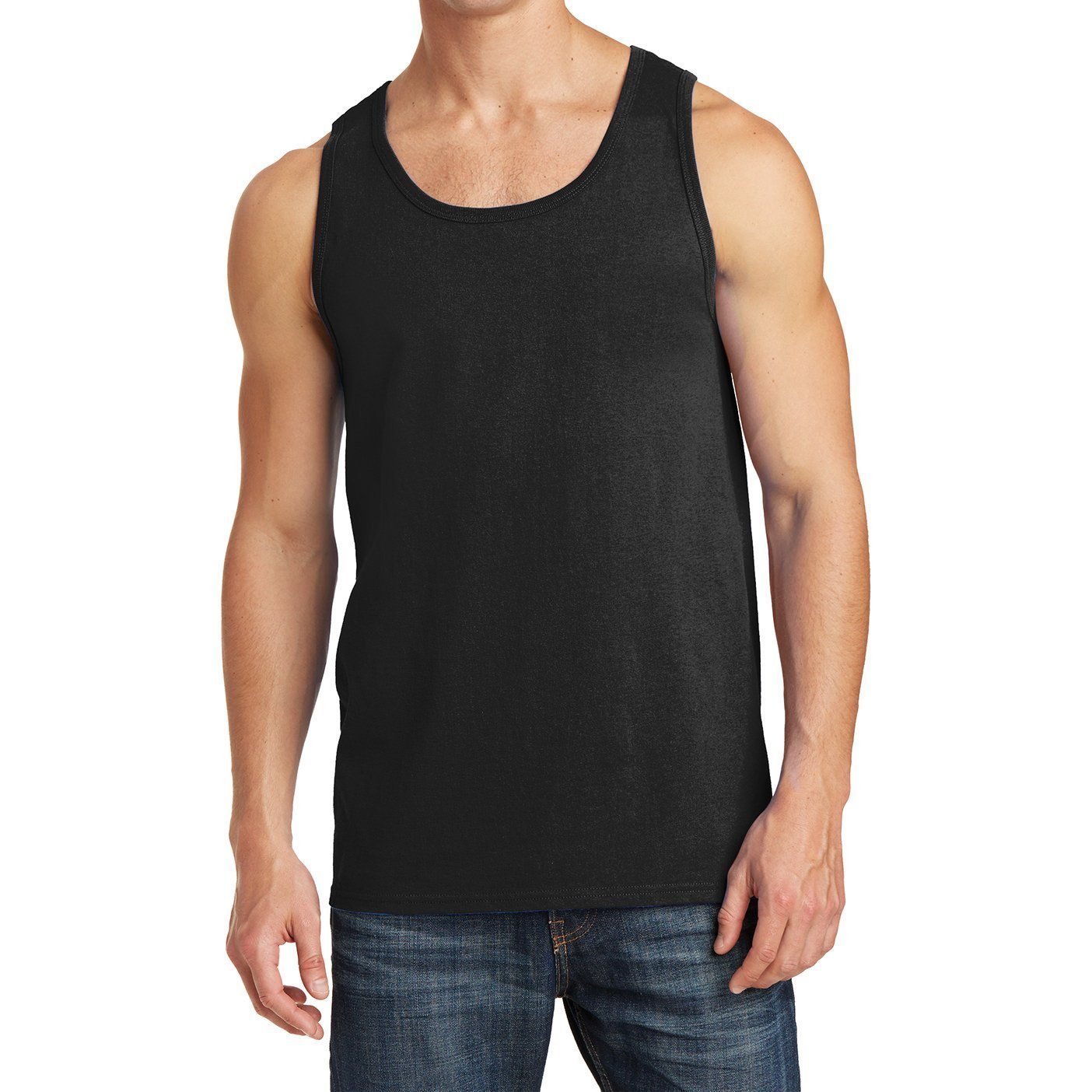 Men's Solid Cotton Tank Top - Sleeveless Athletic Tee Shirt for Gym, Workout & Beach Wear - Lightweight Breathable Muscle Shirt for Running, Fitness & Summer Outdoor Activities