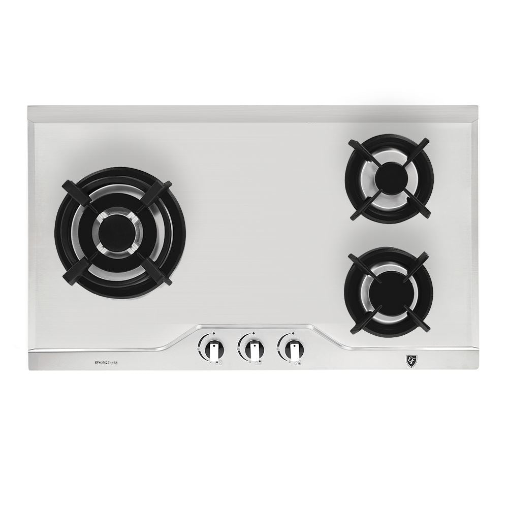 EF EFH 3762 TN VSB 78cm Built-in Stainless Steel Gas Hob - 4 Burner Cooktop with Safety Features for Modern Kitchen Cooking