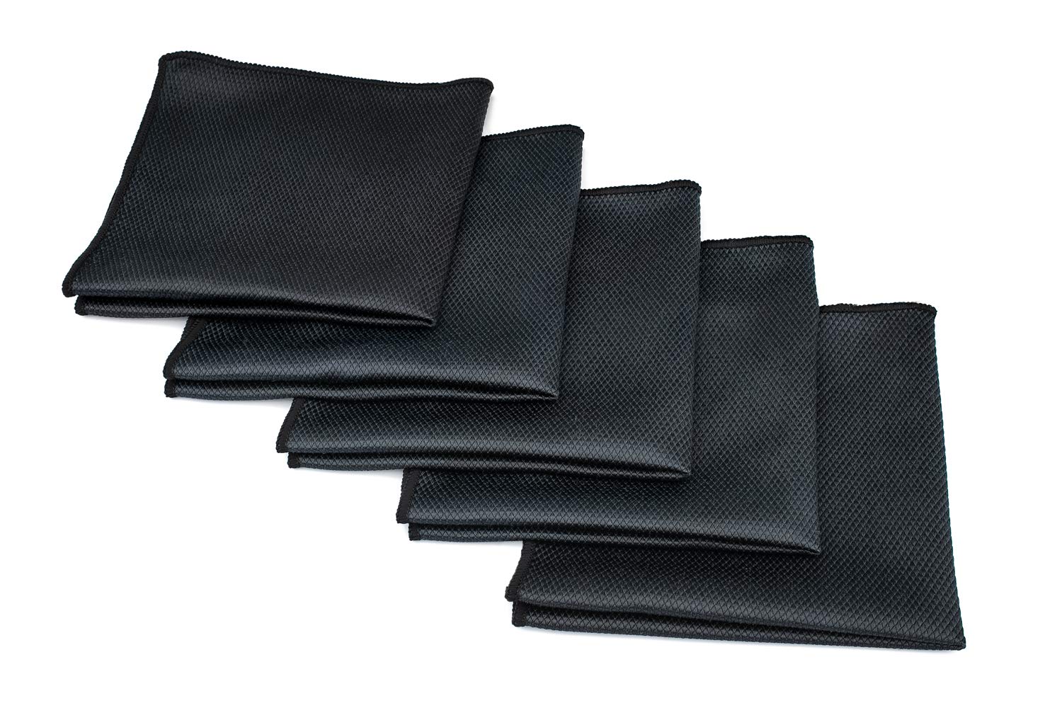 The Rag Company - Premium Diamond Weave Glass & Window Cleaning Towels (5-Pack) - Ultra Soft 280gsm Microfiber for Streak-Free Shine on Mirrors, Chrome & Auto Detailing - Lint-Free, Snakeskin Texture, 16