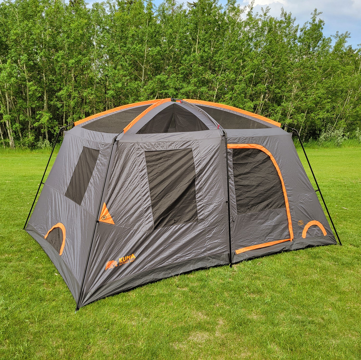 Bear Den 9-Person Cabin Tent for Camping - Waterproof Family Tent with Rainfly & Large Windows - Perfect for Backpacking, Hiking, and Outdoor Adventures