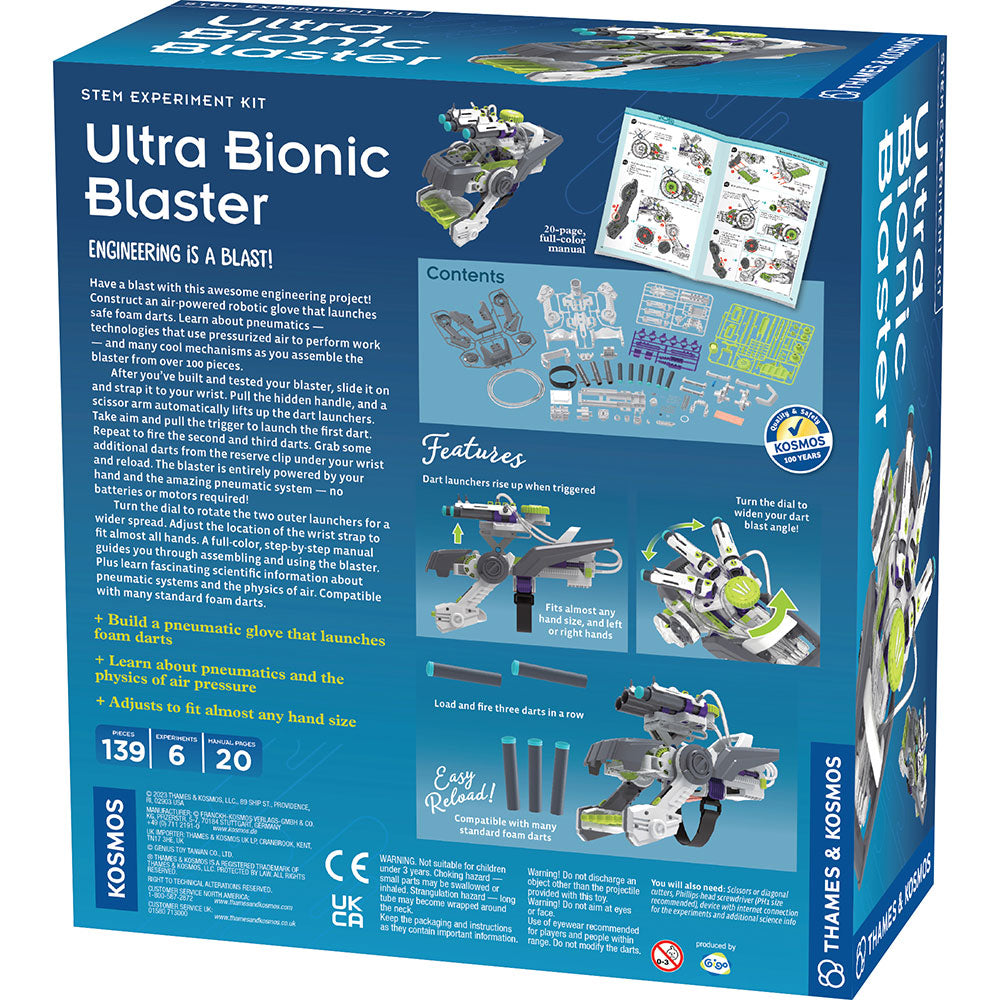 Ultra Bionic Blaster - High-Powered Foam Dart Blaster Toy for Kids & Adults - Perfect for Outdoor Play, Nerf Battles & Backyard Games