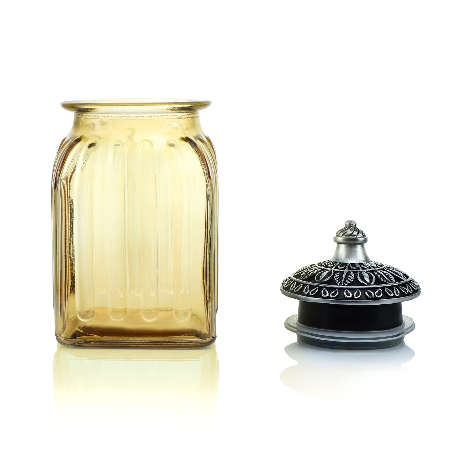 Vintage Crystal Glass Candy Jar with Lid - 30 oz Food Storage Container for Candy, Nuts, Jewelry | Wedding Buffet, Kitchen Organization, Home Decor (Assorted Colors) | Perfect for Parties, Gifts & Display