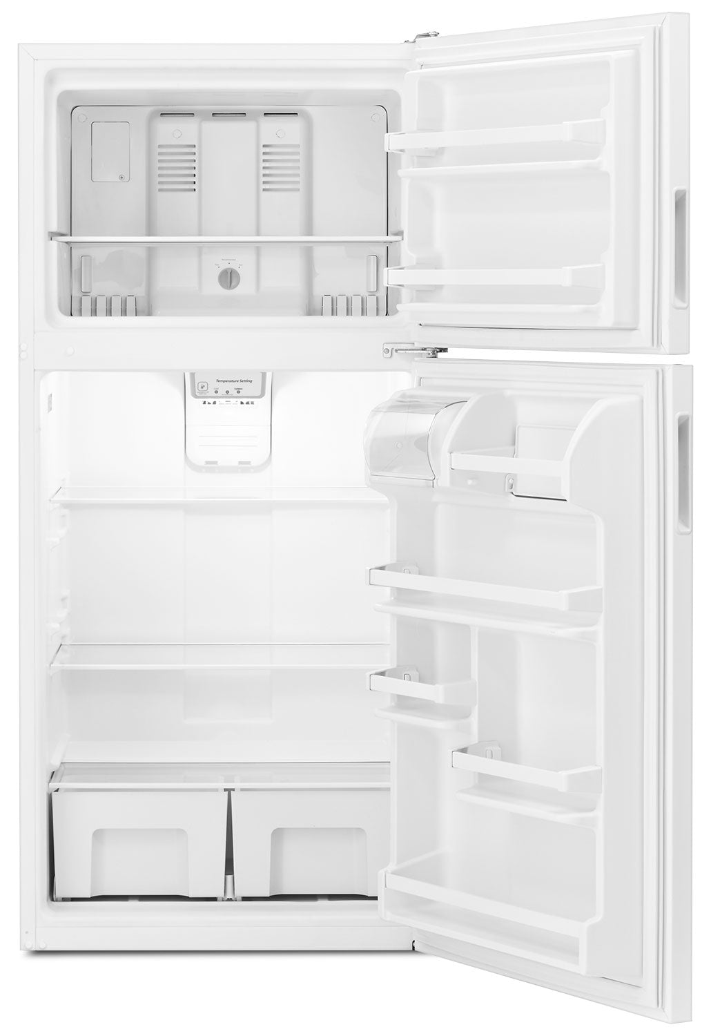 Amana 18.15 Cu. Ft. White Top Freezer Refrigerator ART318FFDW - Energy Efficient Kitchen Appliance for Home, Apartment & Office Use