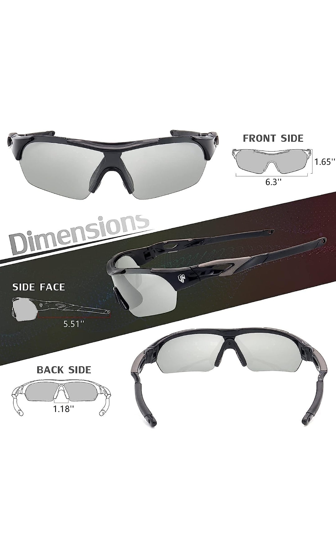 Photochromic Cycling & Driving Glasses - UV Protection, Light Adjusting Lenses for Outdoor Sports & Commuting - Perfect for Biking, Motorcycling & Road Trips