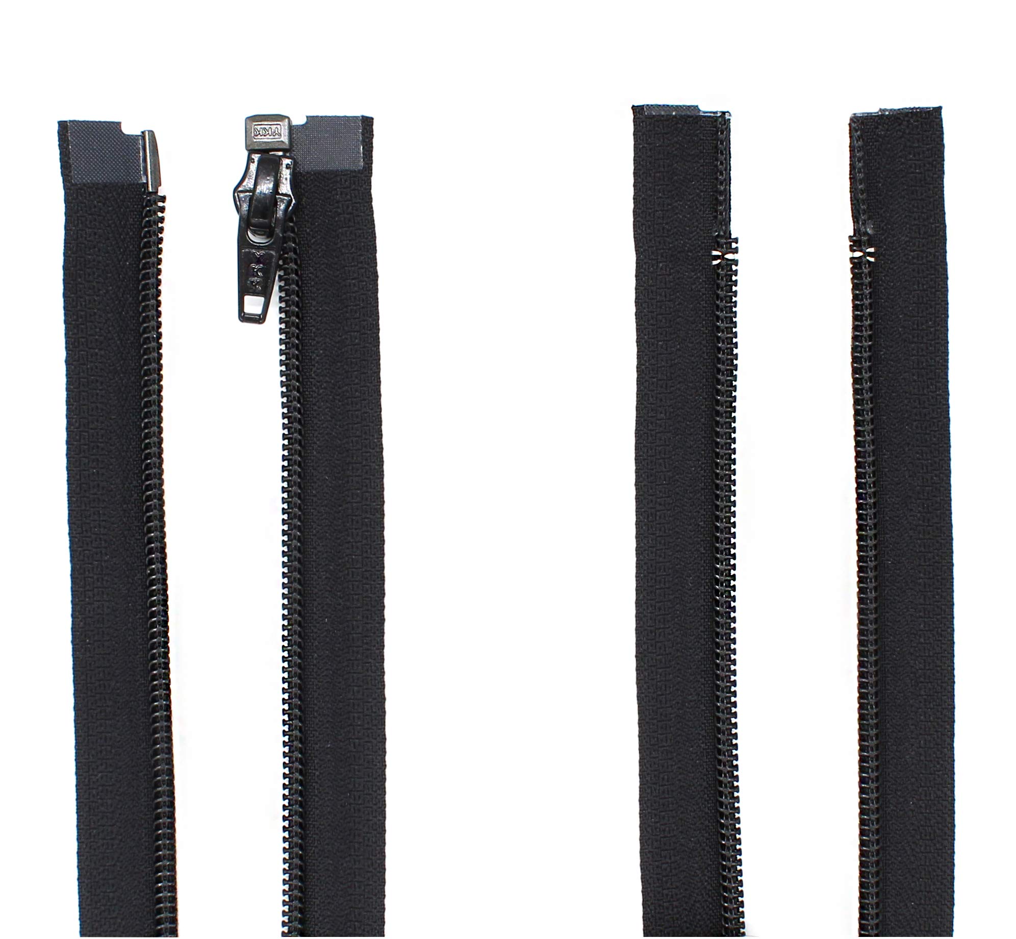 30-Inch Lightweight Jacket Zipper - YKK #5 Nylon Coil Separating Zipper in 580 Black (Pack of 1) | Perfect for DIY Jackets, Coats & Outdoor Gear Repair