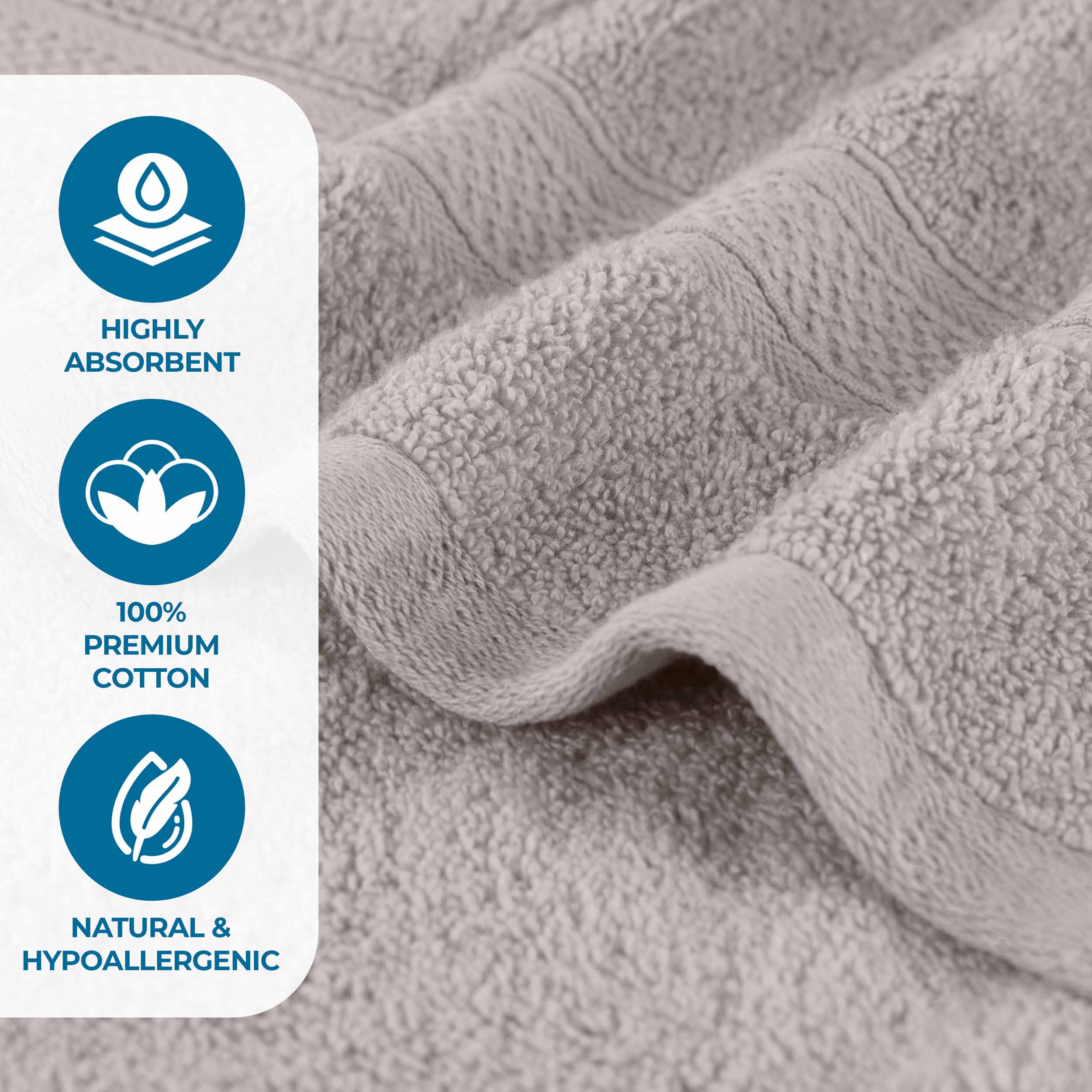 Premium 8-Piece Zero Twist Cotton Towel Set - Solid & Jacquard Chevron Design for Bath, Spa, and Luxury Home Decor