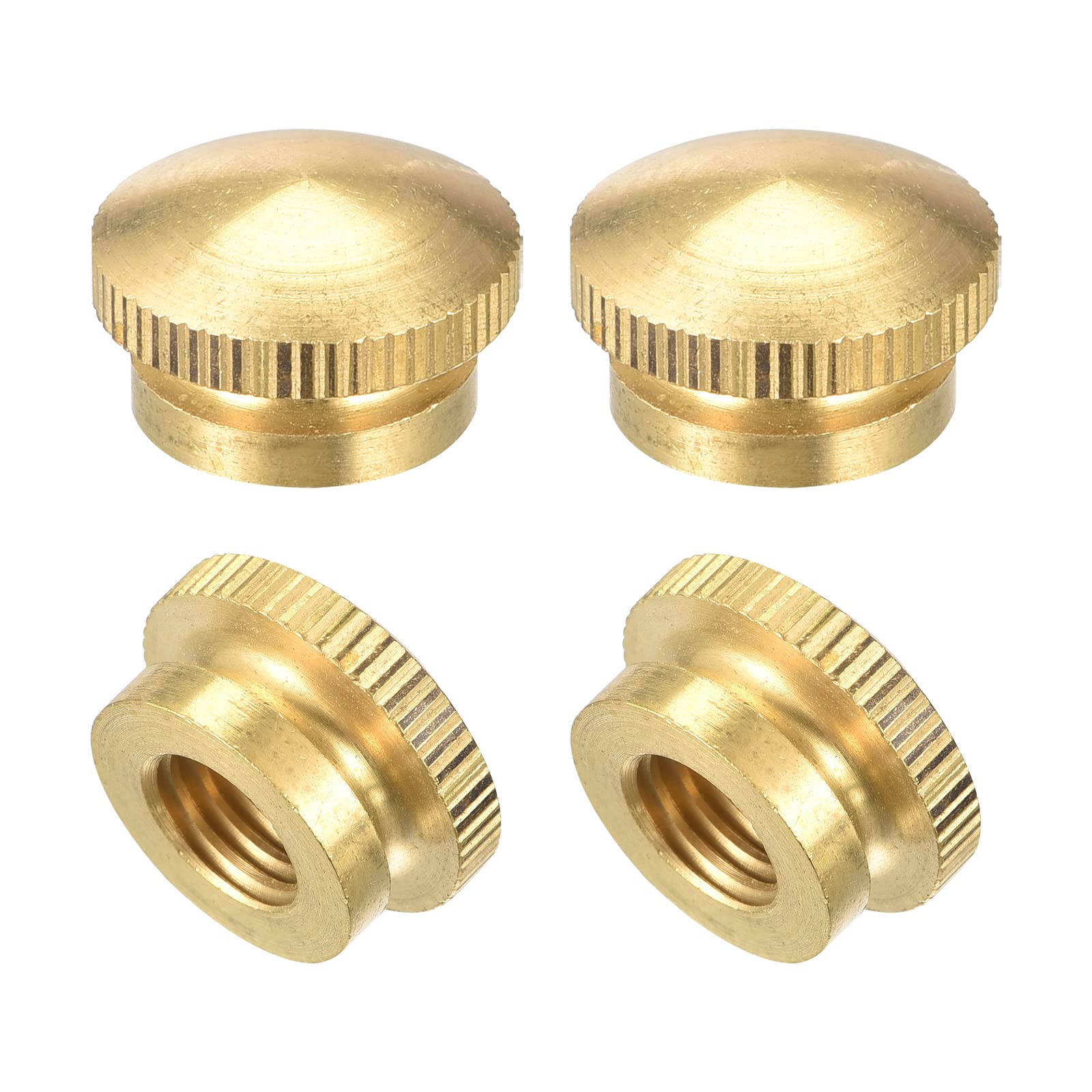 Brass Knurled Thumb Nuts M10x1.5mm - Round Stepped Knobs Fasteners for 3D Printers & Electronics (4Pcs) - Perfect for DIY Projects, CNC Machines & Industrial Equipment Assembly