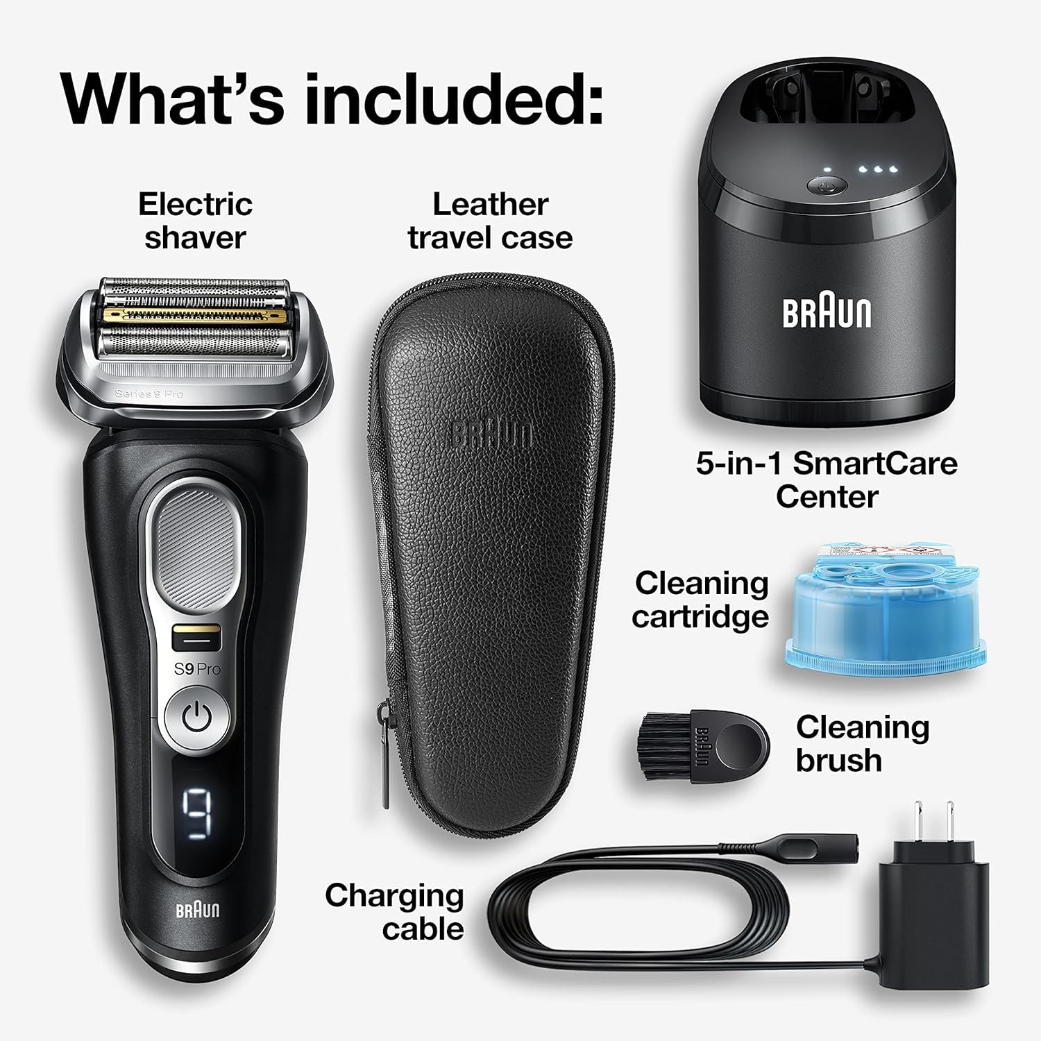 Braun Series 9 Pro 9460cc Electric Razor for Men - Waterproof Foil Shaver with ProLift Beard Trimmer, Wet & Dry Shaving, 5-in-1 SmartCare Cleaning & Charging Center - Perfect for Bald Head Shaving & Daily Grooming at Home or Travel