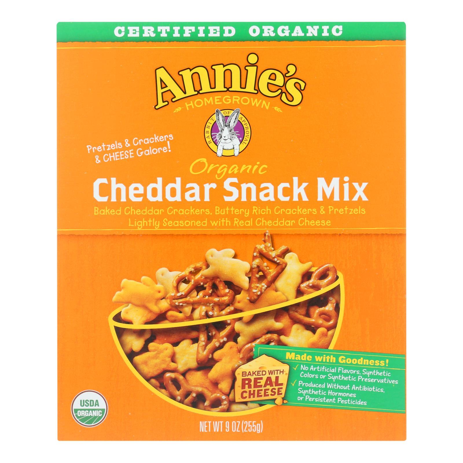 Organic Cheddar Snack Mix by Annie's Homegrown - Gluten-Free, Non-GMO Cheese Crackers for Kids & Adults - Perfect for School Lunches, Movie Nights & Road Trips