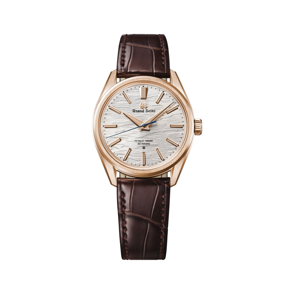 SLGW002 Evolution Limited Edition 9 Hi-Beat 36000 Automatic Watch - 18K Rose Gold Case, 38.6mm, Silver Dial with Genuine Leather Strap - Luxury Dress Watch for Men, Perfect for Business Meetings & Formal Events