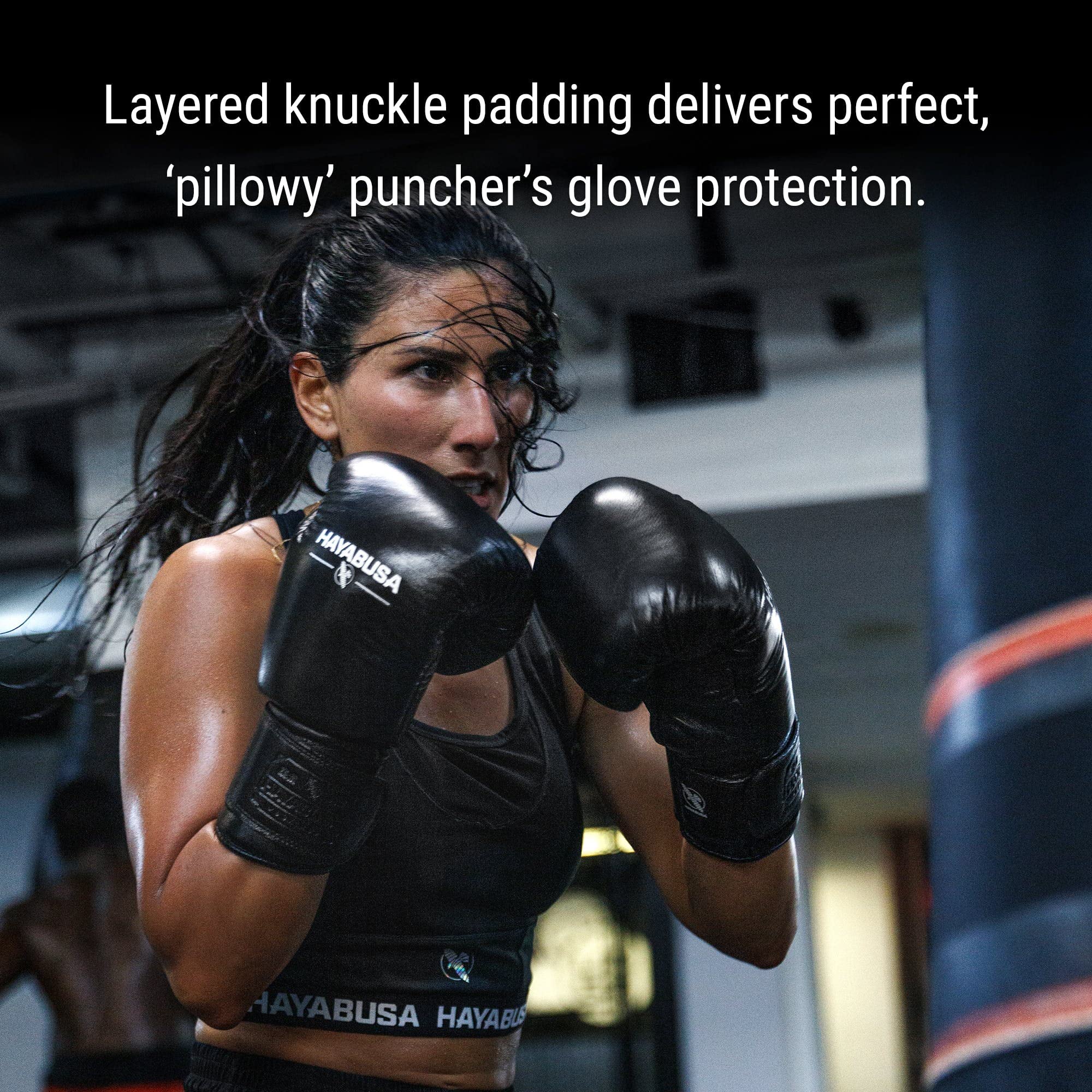 Hayabusa Pro Leather Hook & Loop Boxing Gloves for Men & Women - Premium Training Gloves for MMA, Kickboxing, Sparring & Fitness Workouts