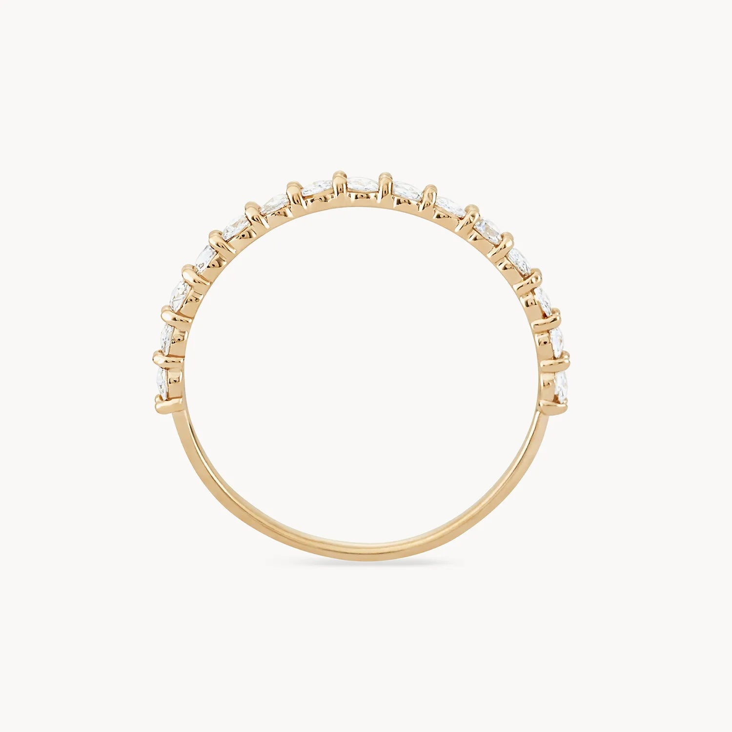 14K Yellow Gold Moonglade Ring with White Diamonds - Elegant Jewelry for Weddings, Anniversaries & Special Occasions