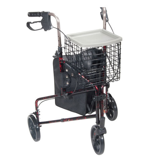 Premium 3-Wheel Aluminum Rollator Walker with 7.5