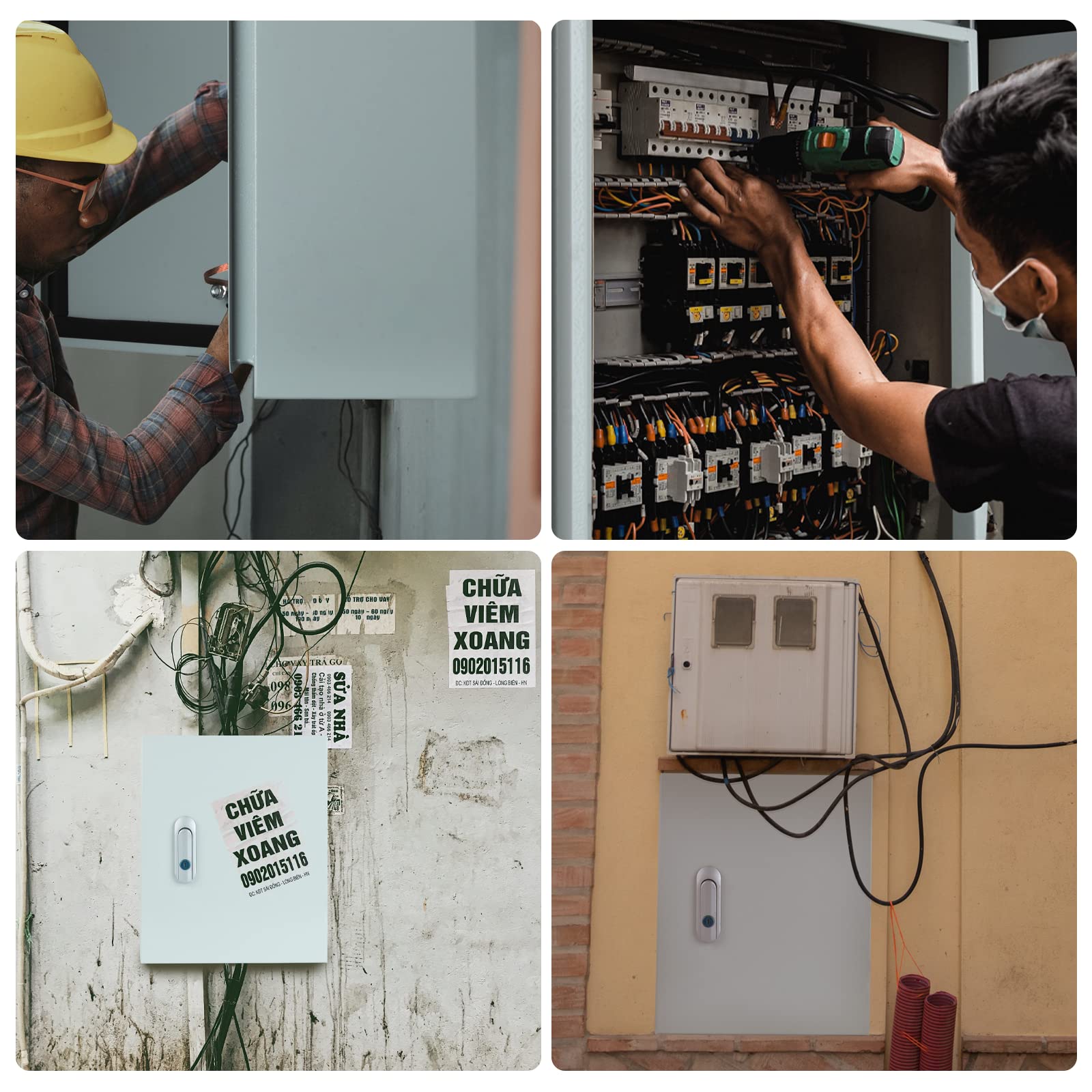 **Waterproof Steel Electrical Junction Box - Indoor & Outdoor Wall Mount Enclosure with Safety Locks & Mounting Plates | Dustproof Metal Electrical Box for Home, Garage & Industrial Wiring**