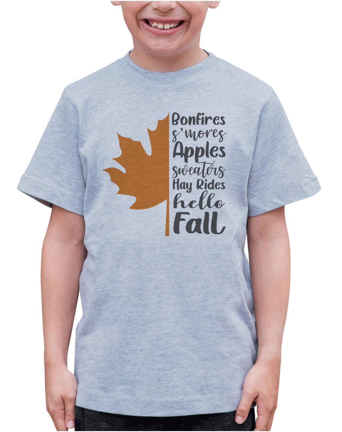 7 ate 9 Apparel Kids Fall Maple Leaf Shirt | Autumn Graphic Tee for Boys & Girls | Cozy Seasonal Outfit for School, Pumpkin Patch & Family Photos