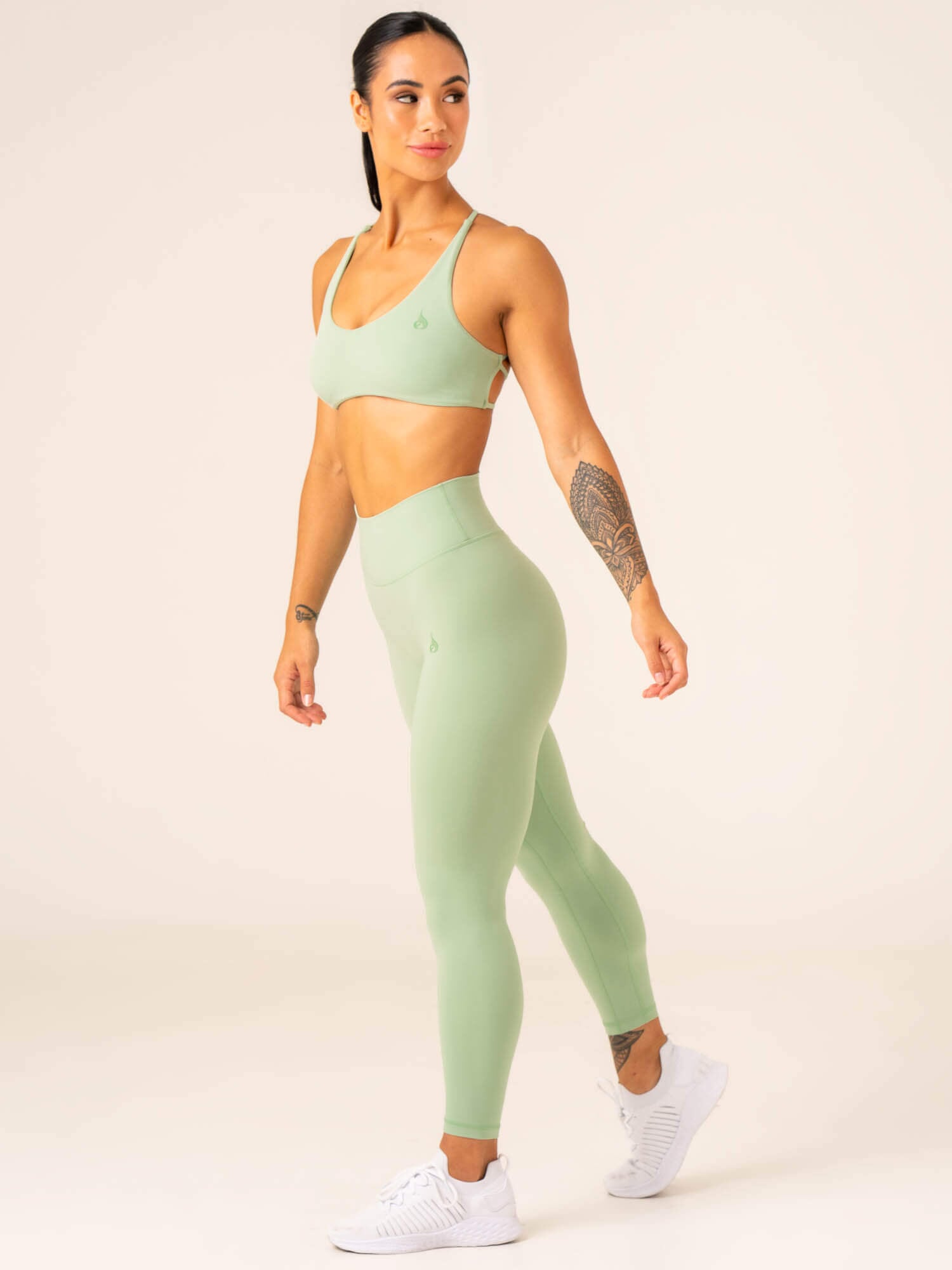 NKD Embody Sports Crop Top - Pistachio Green | High-Performance Workout Shirt for Yoga, Running & Gym