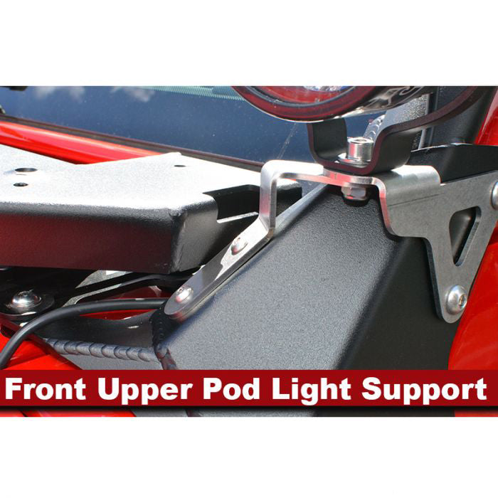 Jeep Wrangler JL & Gladiator JT Front Upper Light Pod Support Bracket - Heavy Duty Off-Road LED Light Mounting Bracket for Jeep Accessories | Perfect for Off-Roading, Overlanding & Night Driving Adventures