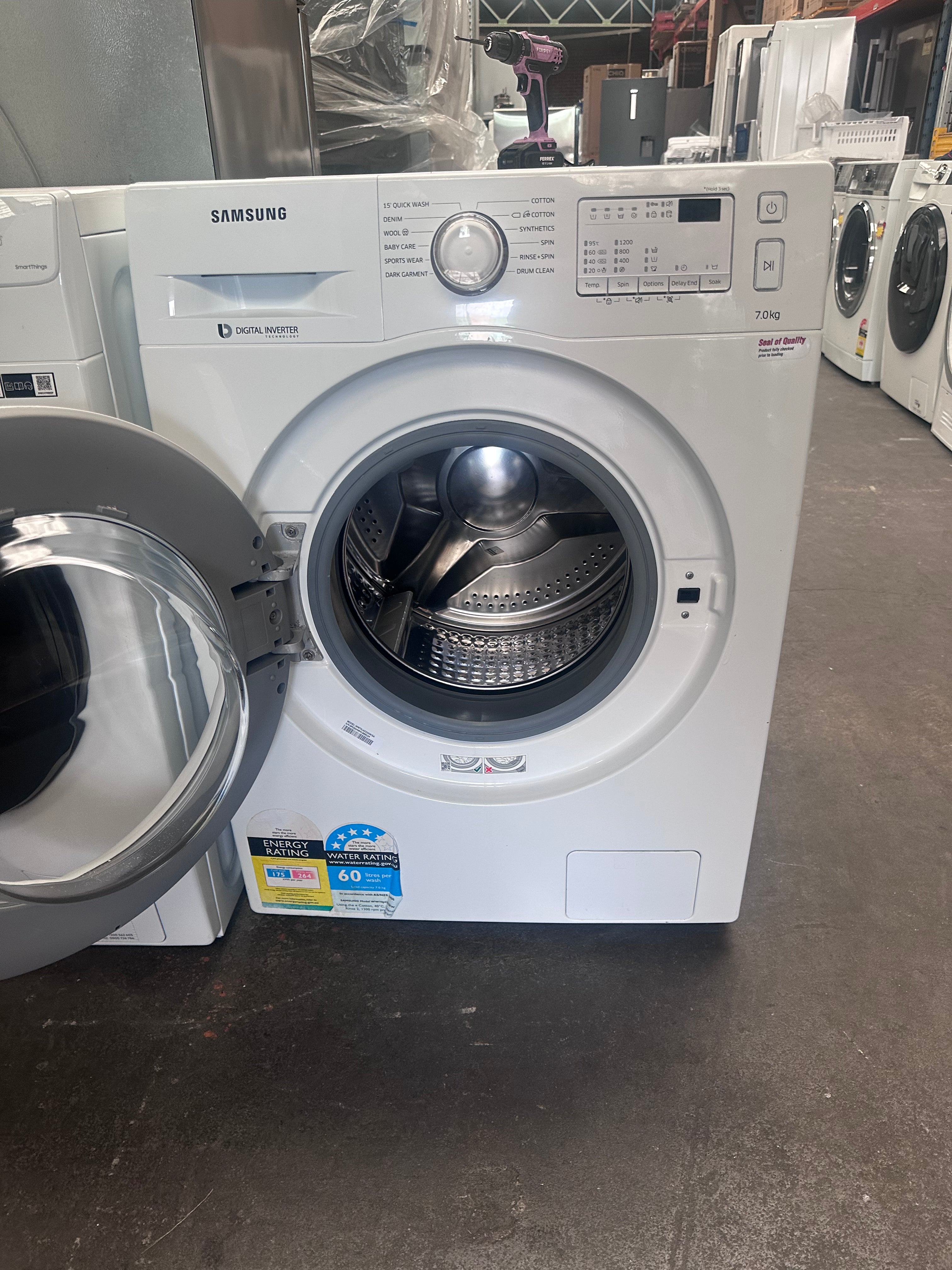 Refurbished Samsung 7kg Front Load Washing Machine - Energy Efficient, Quiet Operation for Apartments & Small Homes - Perfect for Laundry Rooms & Compact Spaces