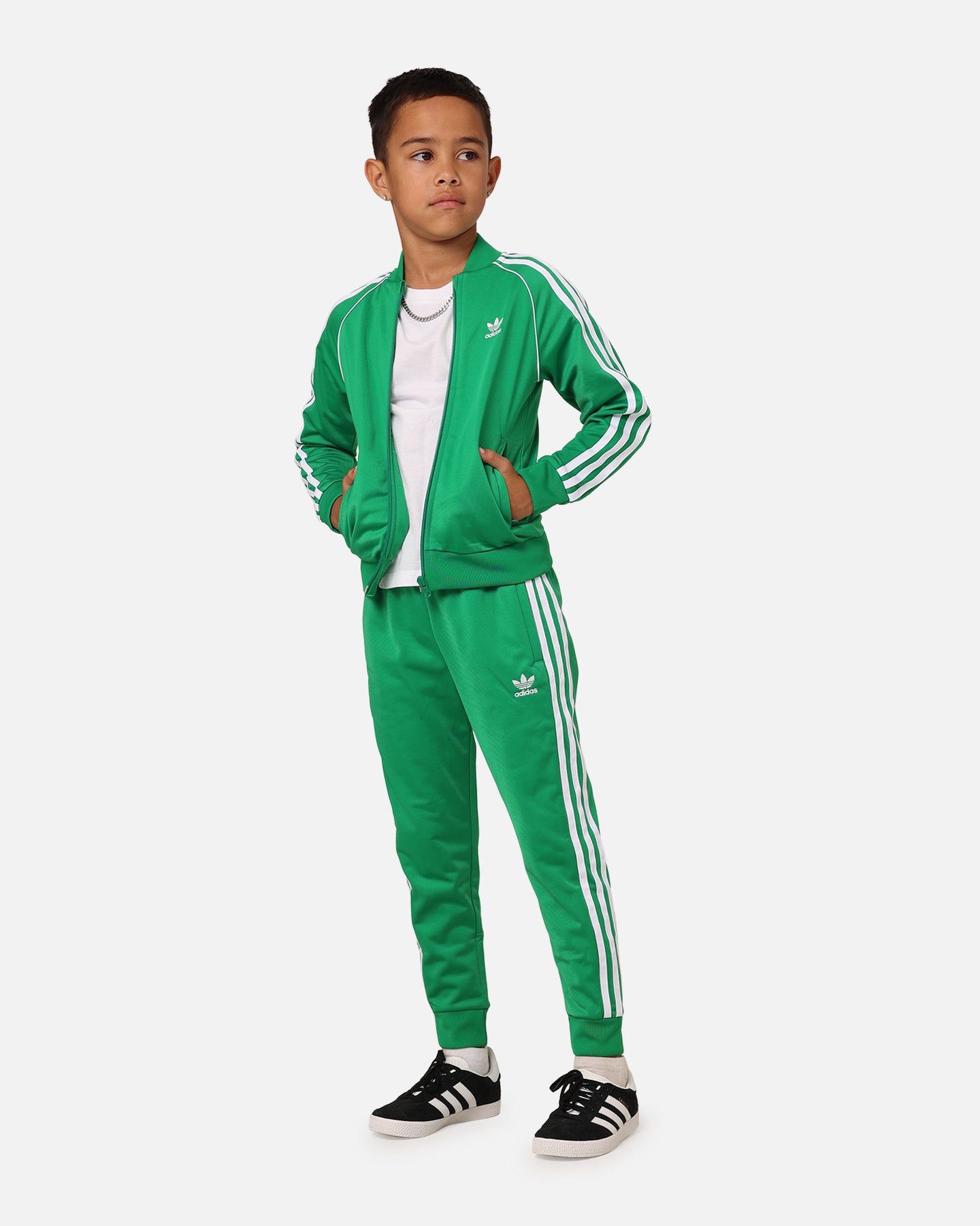 Adidas Kids' Adicolor SST Tracksuit - Green Athletic Outfit for Boys & Girls - Perfect for School, Sports & Casual Wear
