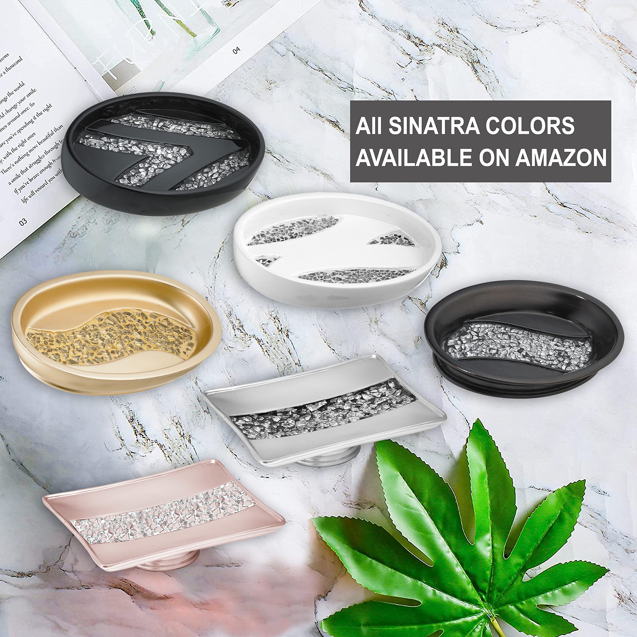 Stylish Silver Sinatra Soap Dish for Bathroom - Elegant & Durable Bathroom Accessory for Home Decor & Spa Relaxation