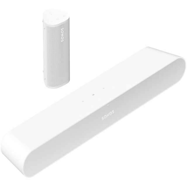 Sonos 2 Room Set with Ray Soundbar - Wireless Home Audio System for TV & Music Streaming | Perfect for Living Room & Bedroom Entertainment Setup