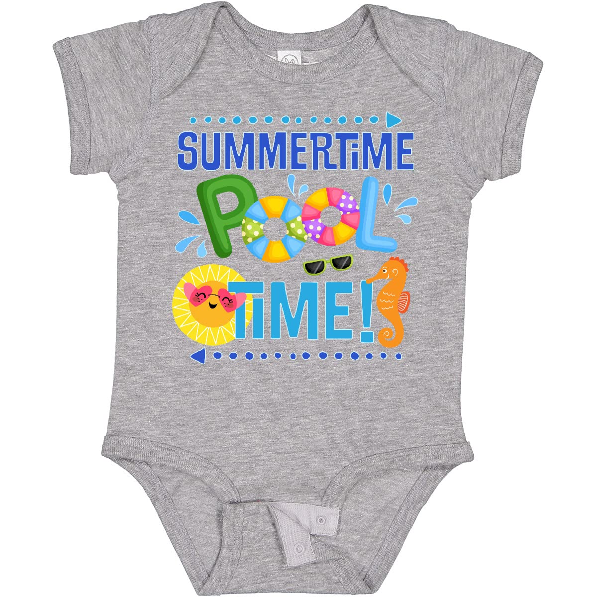 Inktastic Summer Vacation Pool Time Swimming Baby Bodysuit - Cute Swimwear for Infants & Toddlers - Perfect for Beach, Pool Parties & Family Vacations