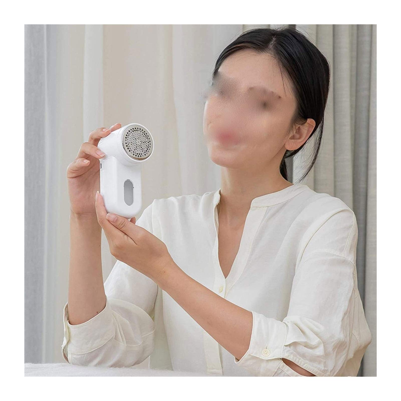 Electric Fabric Shaver & Lint Remover - Rechargeable Clothes Defuzzer with 6-Leaf Blades for Sweaters, Coats & Blankets | Fast Fuzz Pill Remover for Home & Travel Use