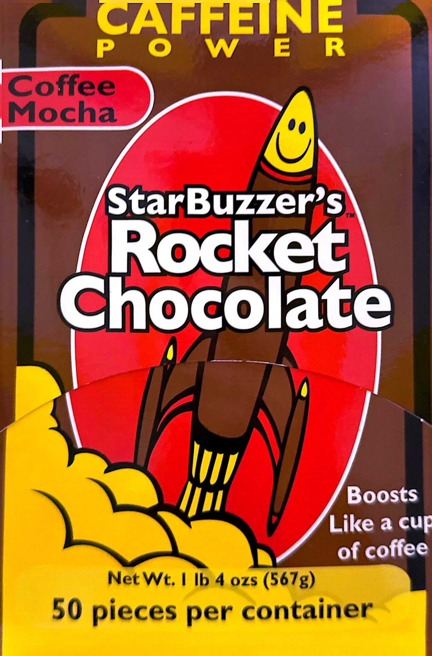 Rocket Chocolate Milk Chocolate Mocha Flavored Caffeinated Chocolate Truffles - 50 Count Mini Bites | Energy Boost Snack for Workouts, Office & Study Sessions
