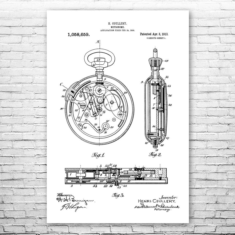 Vintage Pocket Watch Blueprint Poster - Watchmaker & Jewelry Shop Decor (5x7 Inch) - Perfect for Watch Lovers & Gifts