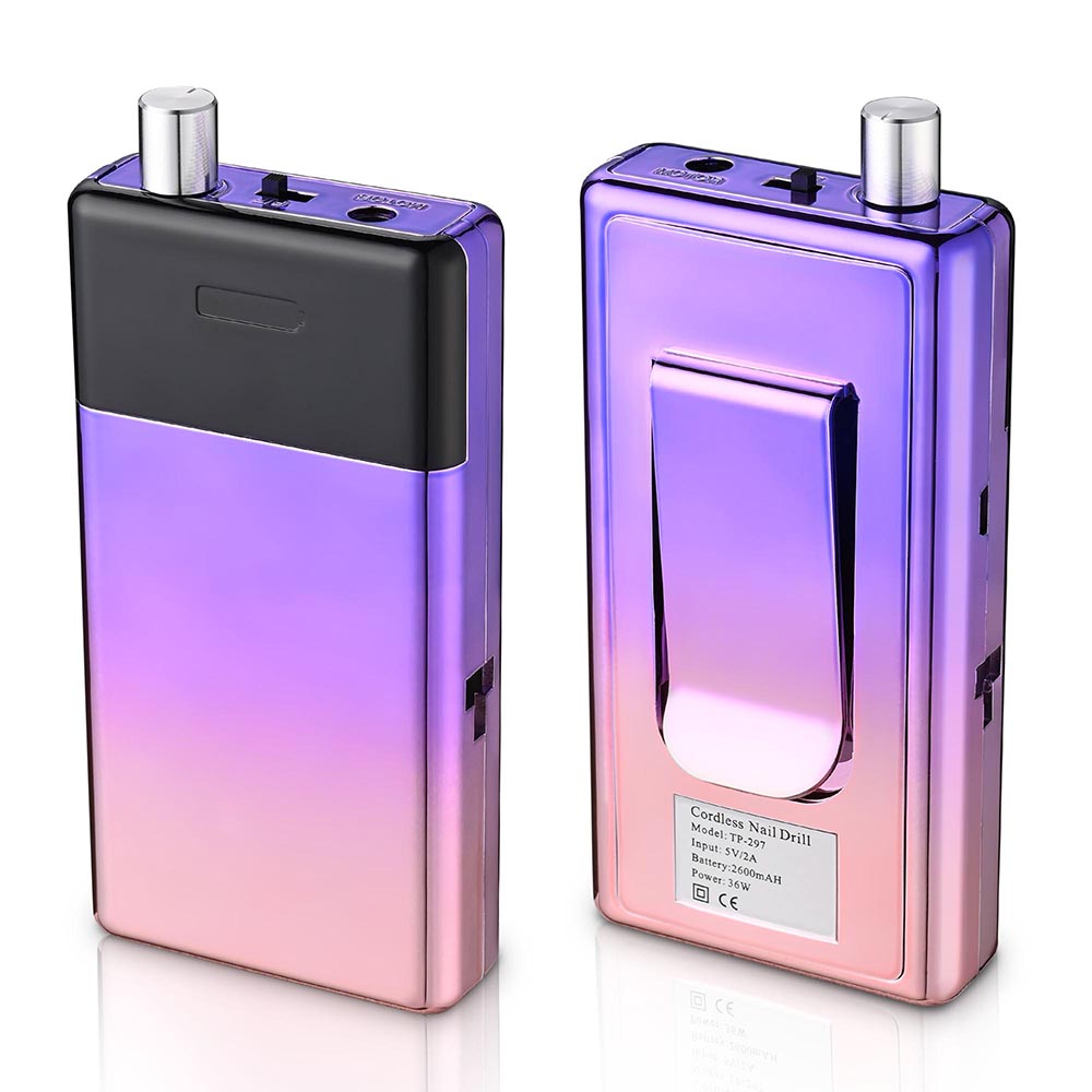 Rechargeable Nail Drill Machine for Acrylic Nails - Professional Manicure & Pedicure Kit with 6 Bits & LED Light | Perfect for Home Salon, Nail Art Design & DIY Nail Care