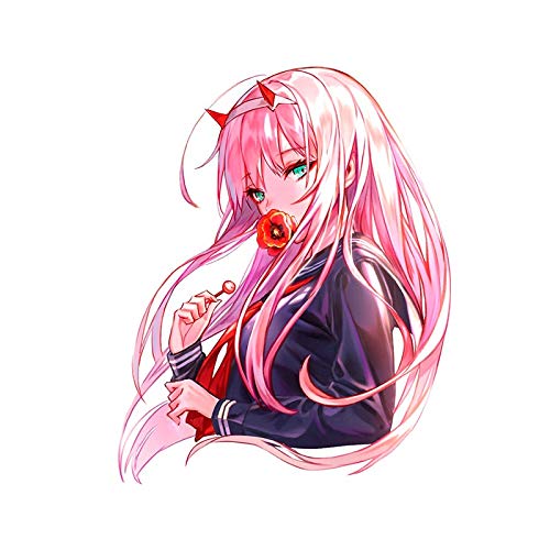 BLKUOPAR 5.1'' Darling in The FRANXX Anime Car Stickers - Zero Two Vinyl Decals for Cars, RV, SUV, ATV Bumpers & Windows - Waterproof Decorative Decals for Anime Fans & Car Enthusiasts - Perfect for Personalizing Vehicles & Showcasing Anime Love