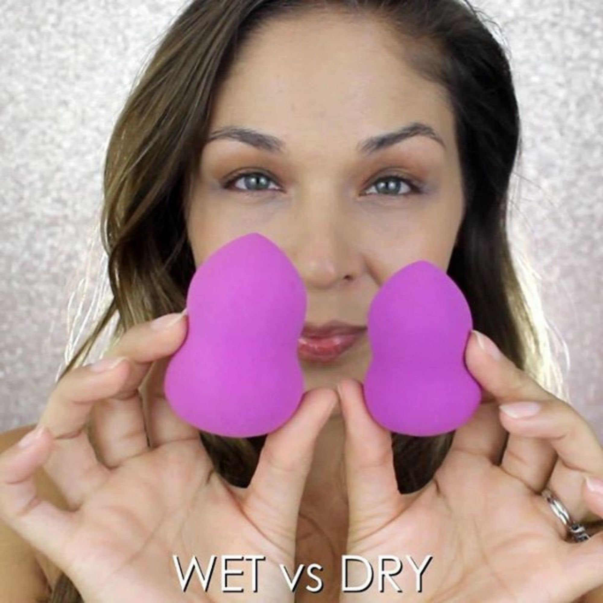 Beauty Junkees Makeup Sponge Blender - Purple Pear Foundation Sponge for Liquid, Cream & Powder | Latex-Free Cosmetic Blender | Wet & Dry Beauty Sponge Applicator | Perfect for Flawless Foundation, Concealer & Contouring Application