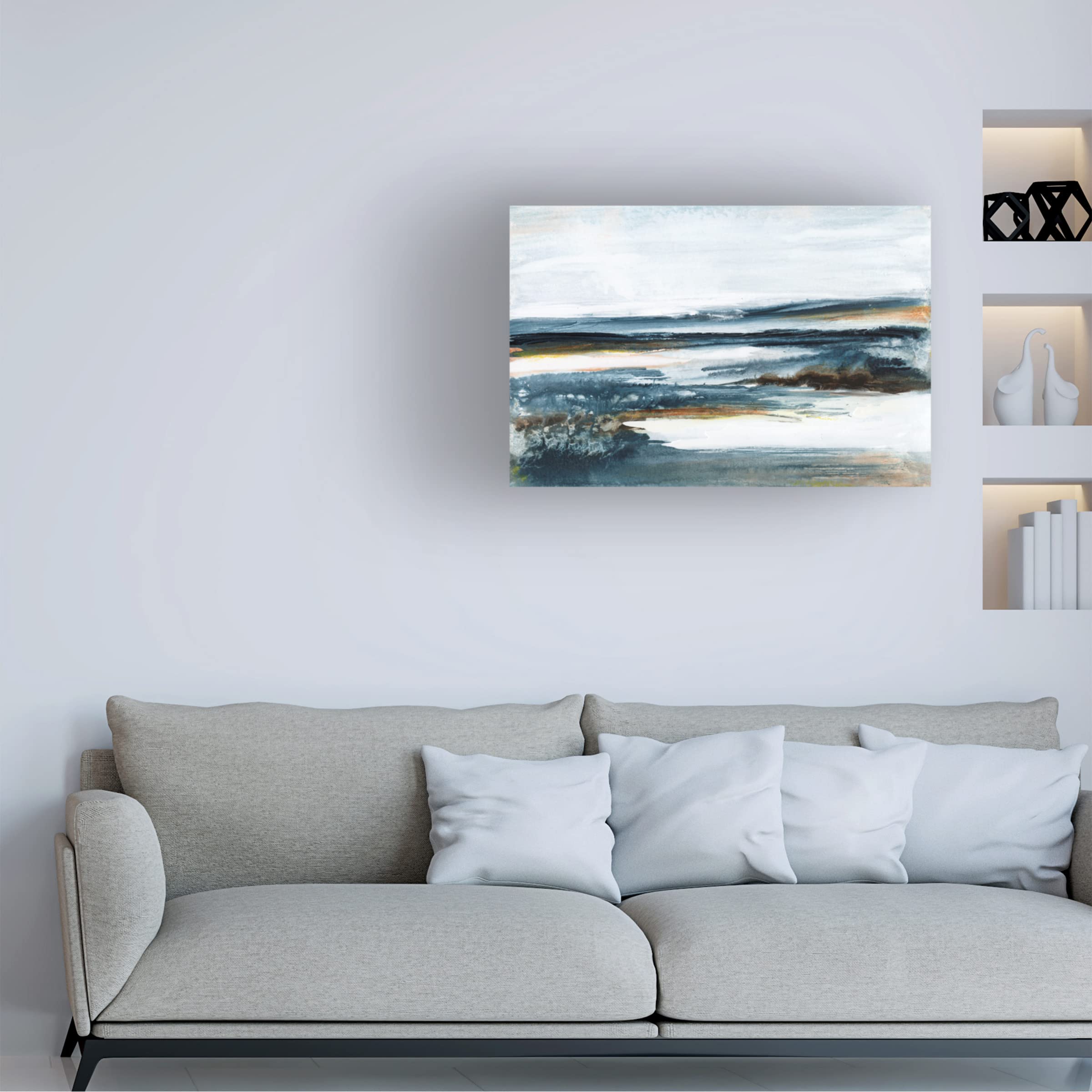 Trademark Fine Art 'Ocean Blues II' Canvas Wall Art by Lila Bramma - Modern Coastal Painting for Living Room, Bedroom & Office Decor