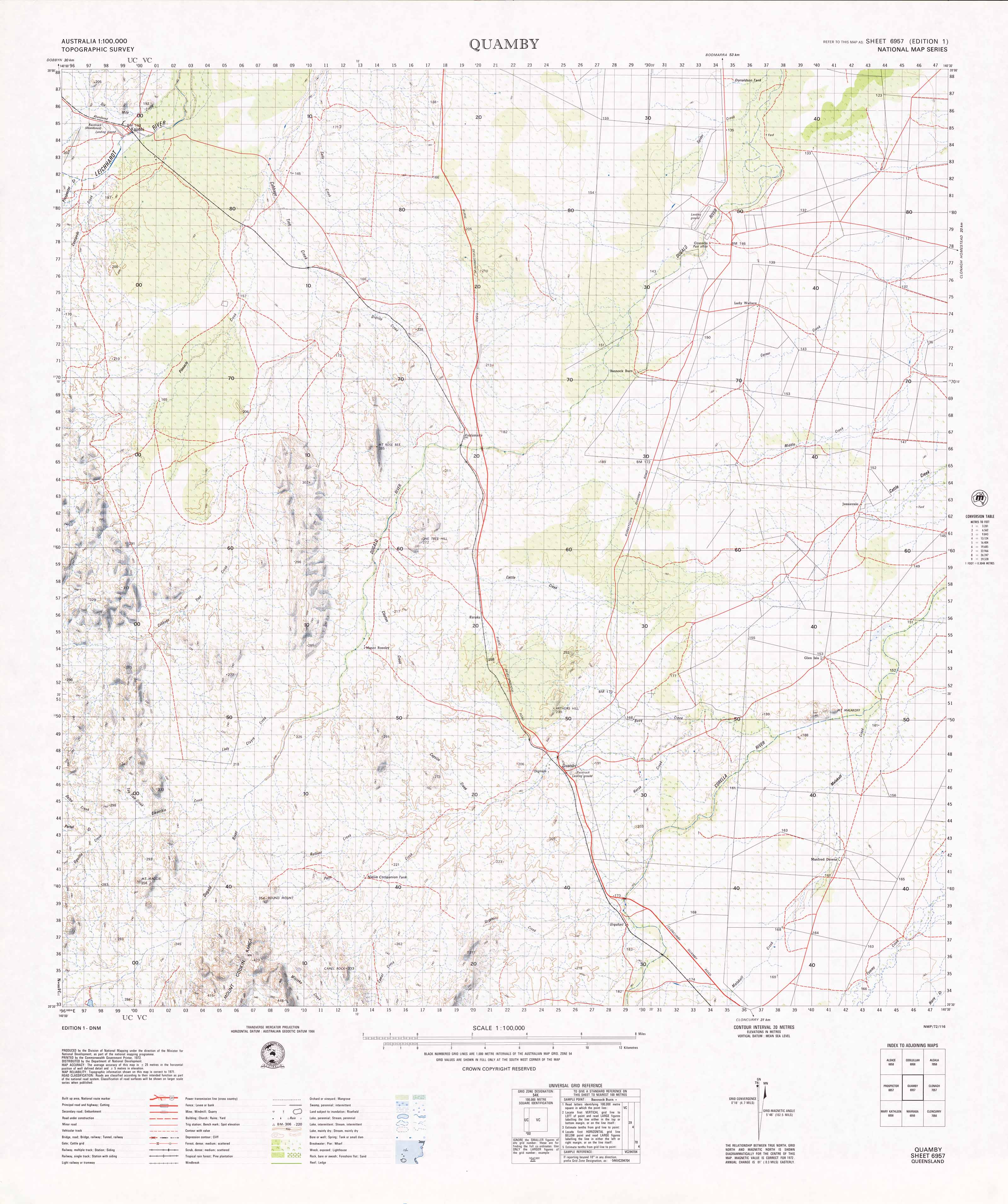 6957 Quamby 1:100k Topographic Map - Detailed Hiking & Outdoor Adventure Guide for Camping, Backpacking & Exploration