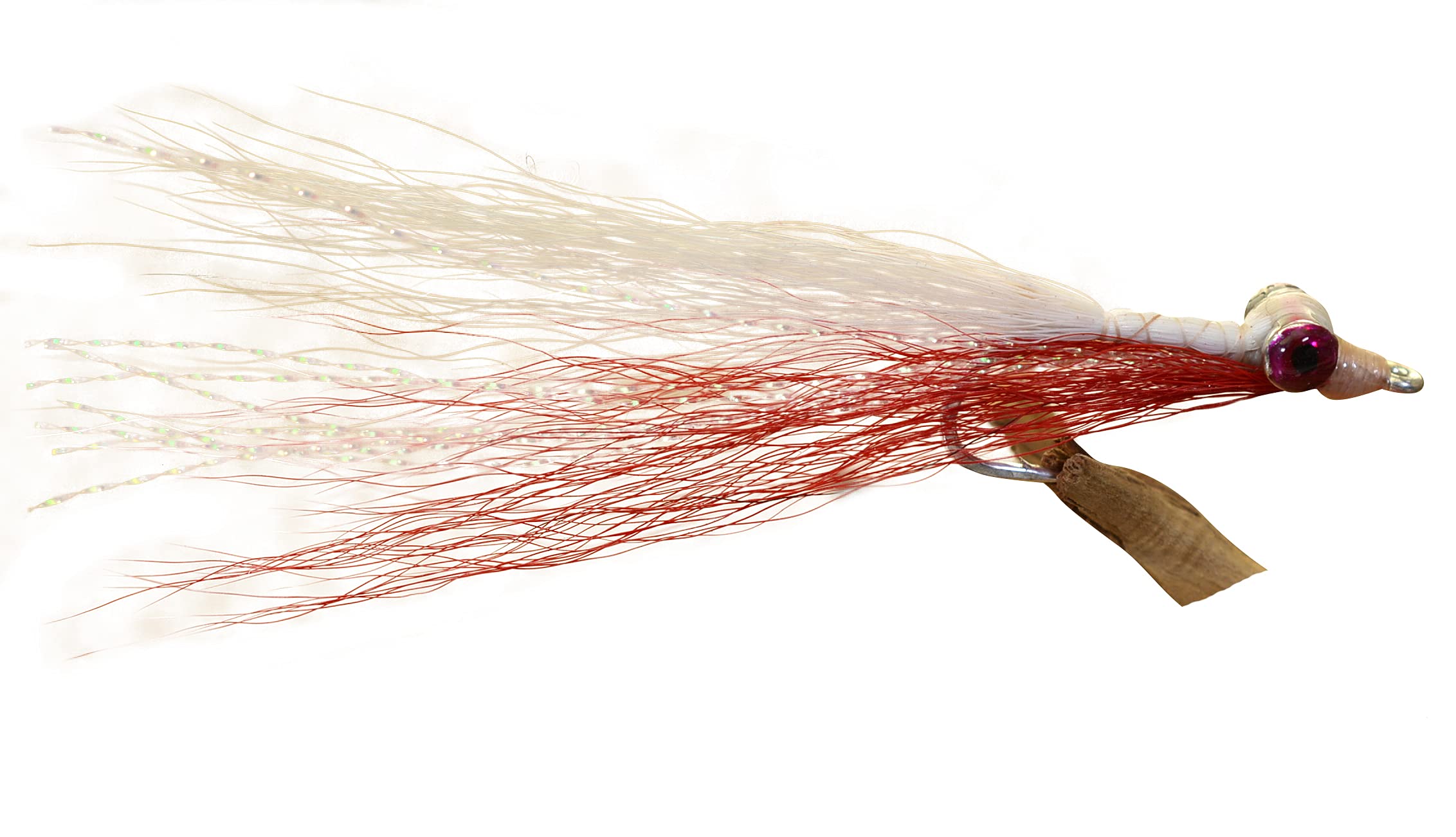 Premium Clouser Minnow Fishing Flies - Red & White Saltwater Flies with Mustad Signature Duratin Hooks - 6 Pack for Bass, Trout, and Saltwater Game Fish - Perfect for Fly Fishing in Rivers, Lakes, and Coastal Waters