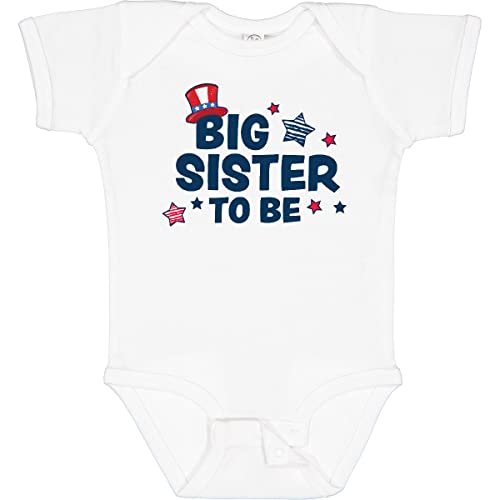 Inktastic Big Sister To Be with Stars Baby Bodysuit - Cute Pregnancy Announcement & Newborn Gift for Big Sister - Perfect for Baby Showers, Gender Reveals & Sibling Bonding