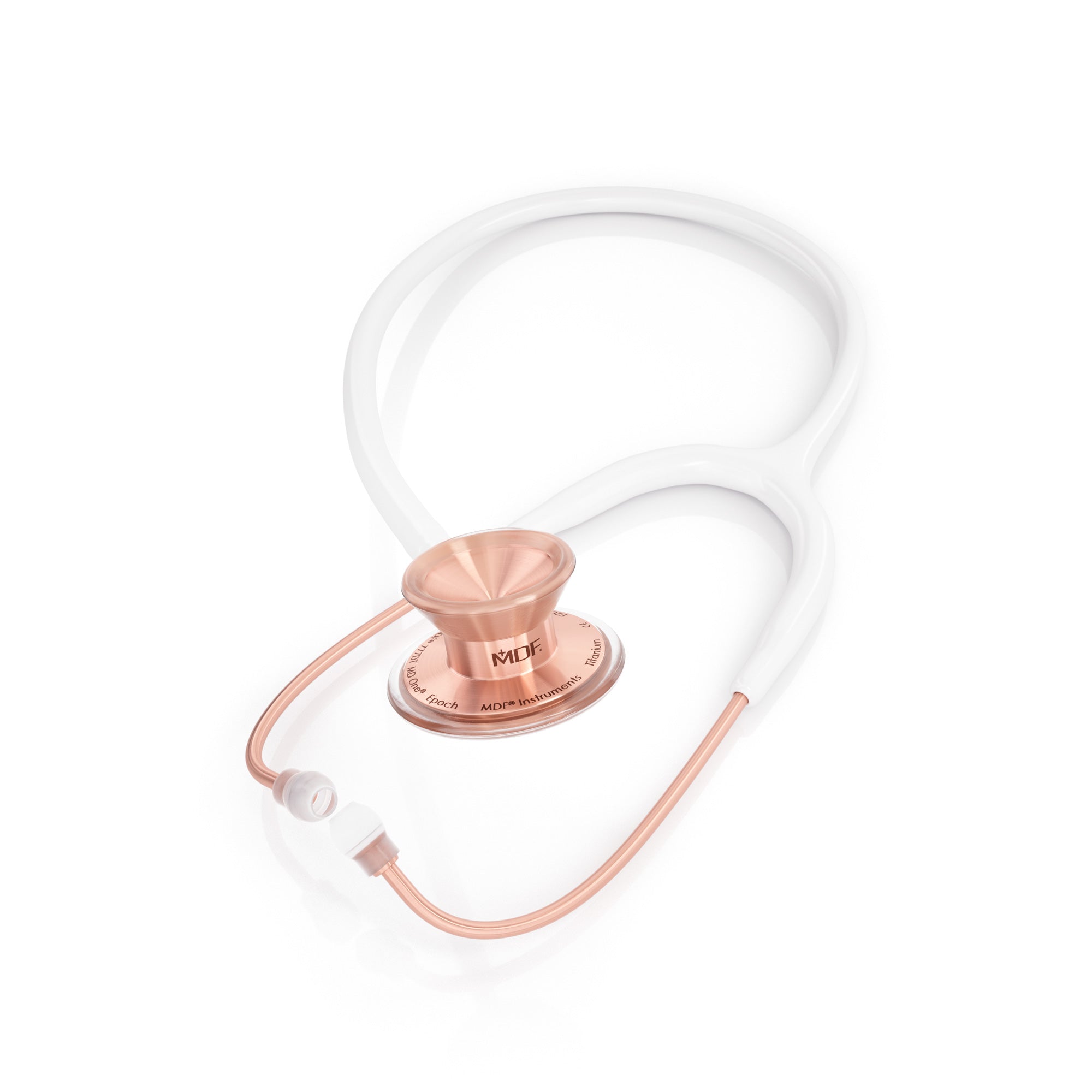 MD One® Epoch® Titanium Adult Stethoscope - White & Rose Gold | Premium Medical Equipment for Doctors, Nurses & Healthcare Professionals | Ideal for Clinical Use, Patient Examinations & Emergency Care