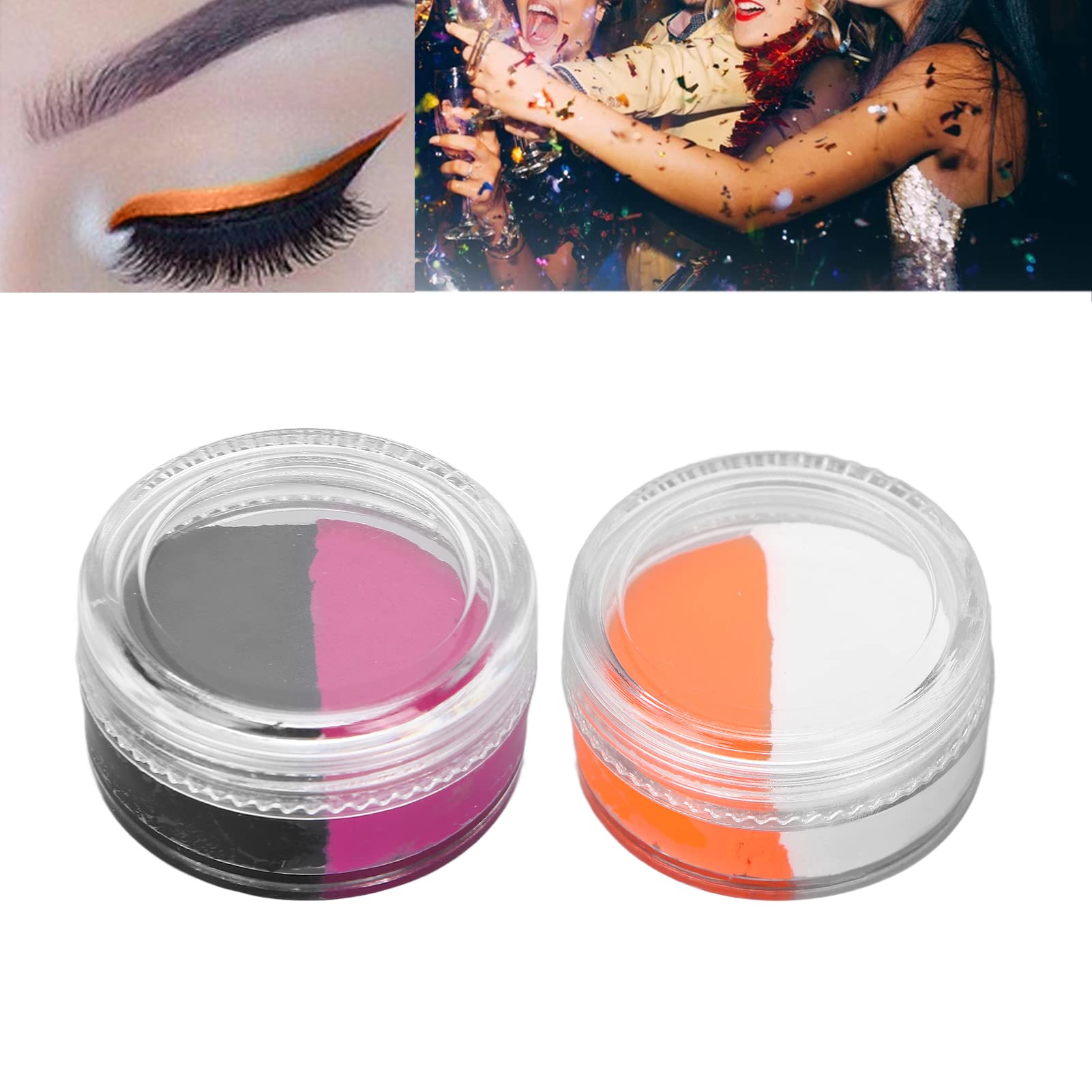 2-Pack Dual Color Water-Based Body Paint for Face & Body Art - Safe, Vibrant, Easy Wash Off - Perfect for Halloween, Carnival, Cosplay & Festive Events