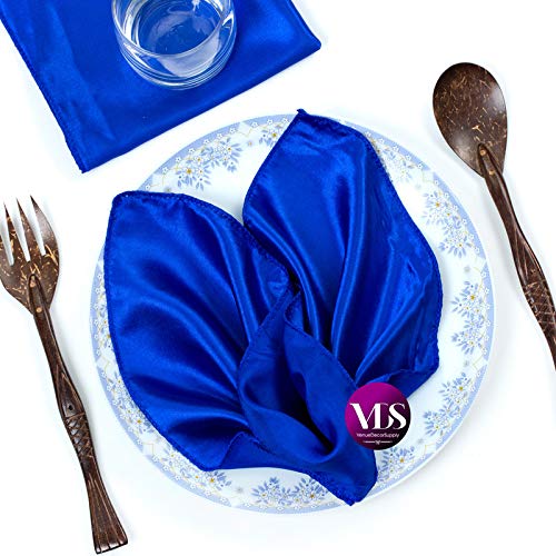 Premium 20x20 Inch Square Satin Table Napkins - Royal Blue Wedding Dinner Napkins (Pack of 125) for Elegant Party Decorations, Banquets & Special Events